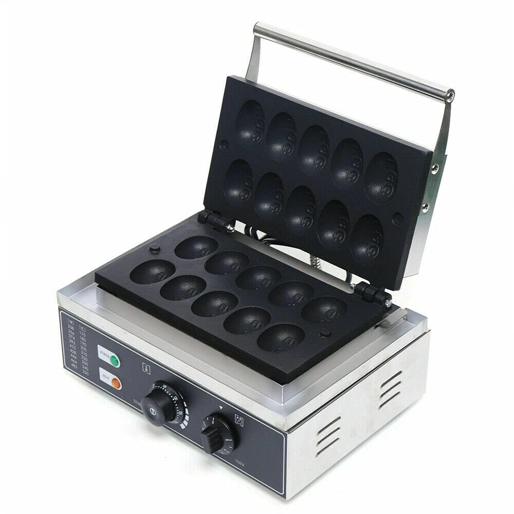 TFCFL 10-Hole Electric Egg Waffle Maker - 1500W Commercial Bubble Cake Machine with Nonstick Coating - Perfect for Mini Dutch Pancakes, Egg Puffs & Bubble Waffles - Ideal for Cafes, Bakeries & Home Breakfast