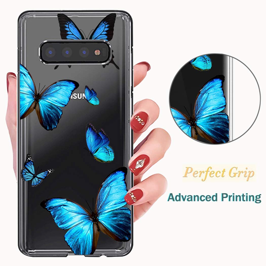 Samsung Galaxy S10 Case - Clear Soft TPU Shockproof Protective Phone Cover for Women & Girls | 6.1 Inch Transparent Butterfly Design | Perfect for Everyday Use, Work & Travel