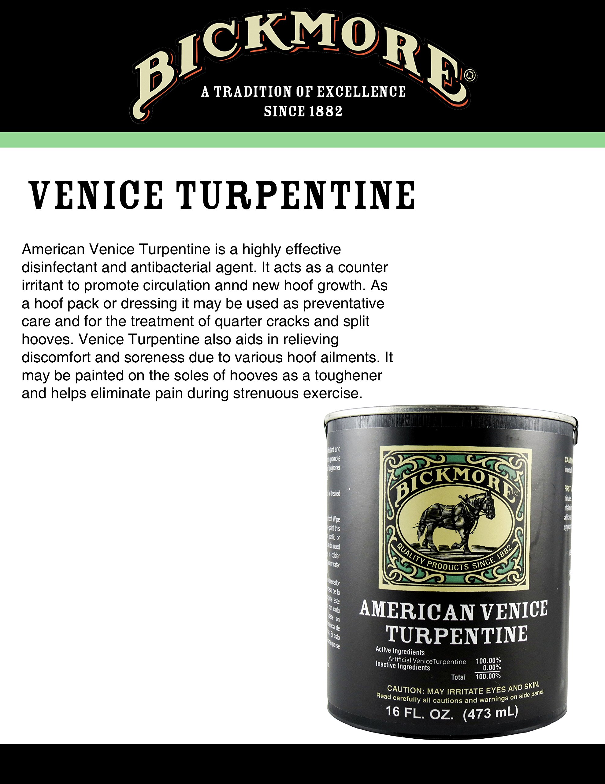 American Venice Turpentine Pint for Horses - Promotes Hoof Growth, Prevents Quarter Cracks & Split Hooves | Natural Hoof Care Solution for Equine Health & Lameness Prevention
