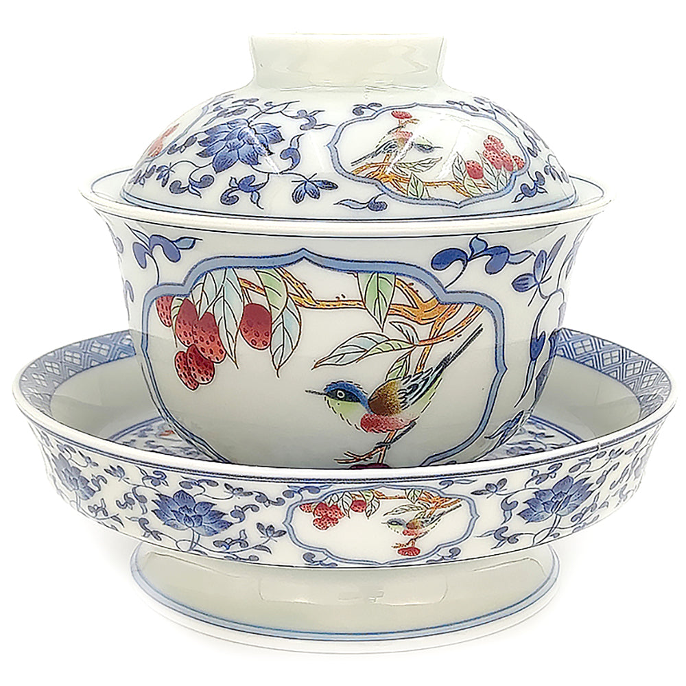 Premium Chinese Blue and White Gaiwan Tea Set - Traditional Porcelain Teapot with Lid and Saucer for Authentic Tea Ceremony, Home Decor, and Gift Giving