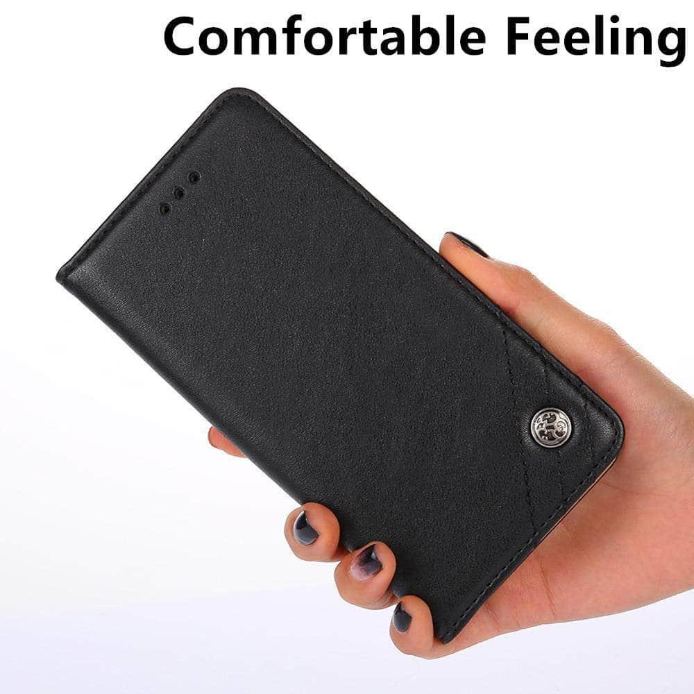 Premium PU Leather Magnetic Wallet Case for Samsung Galaxy S21 - Slim RFID Blocking Credit Card Holder with Strong Magnet Closure | Perfect for Daily Use, Travel & Business Meetings