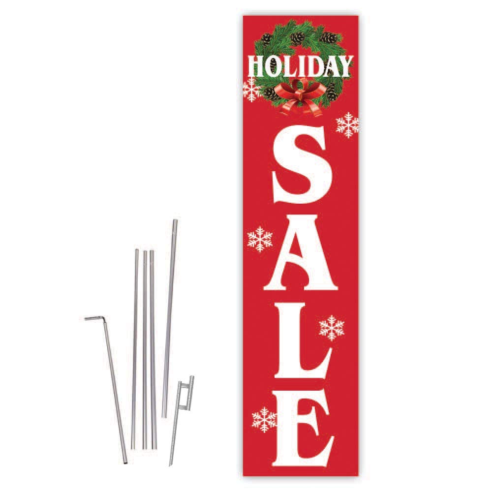 Red Rectangle Boomer Flag with 15ft Pole Kit & Ground Spike - Perfect for Backyard, Beach, and Outdoor Events - Holiday Sale
