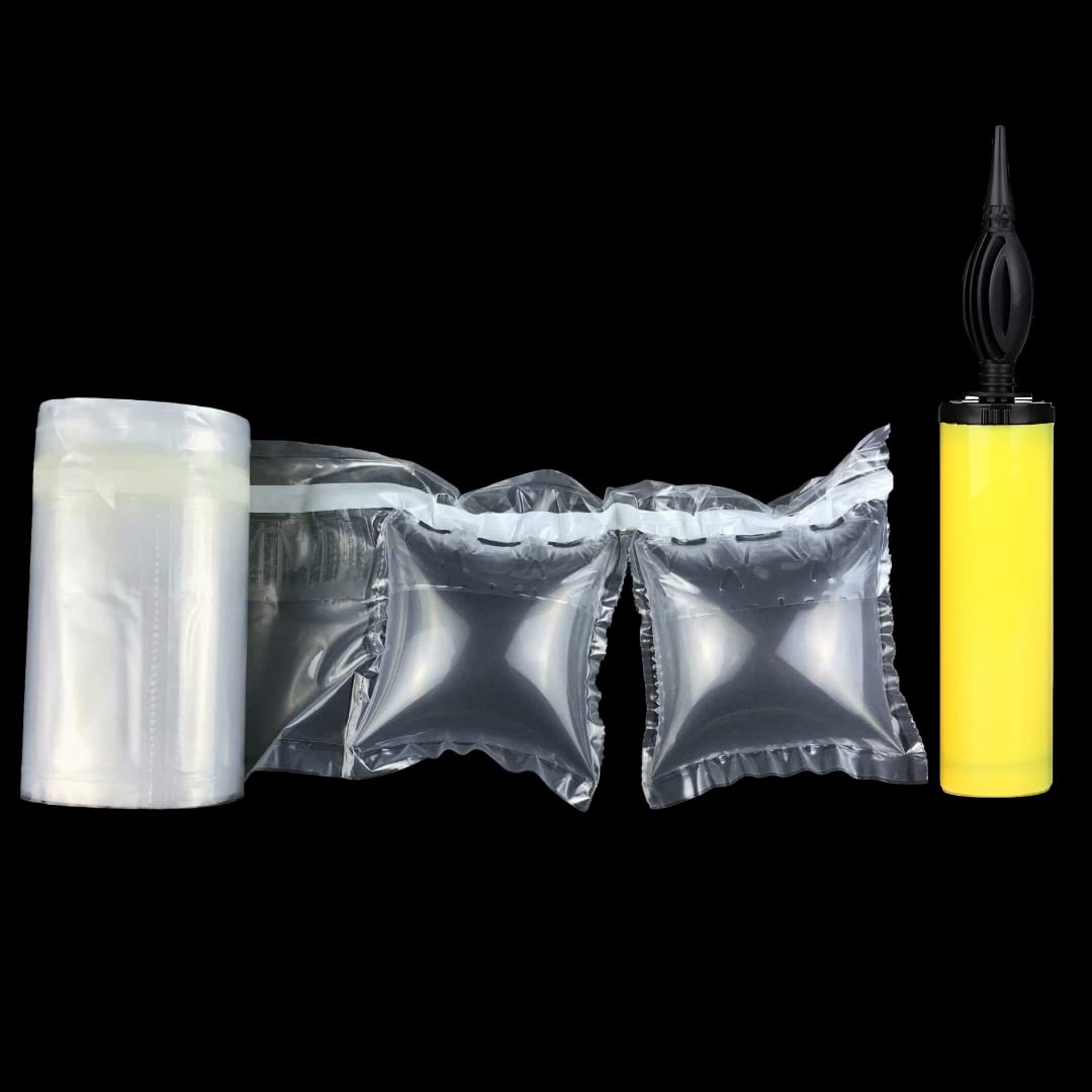 83 Count 33Ft Inflatable Air Packaging Bags - Sturdy Air Pillows Cushions for Shipping, Moving & Storage | No Machine Needed | Includes Hand Pump | Perfect for Ecommerce, Fragile Items & Box Void Fill