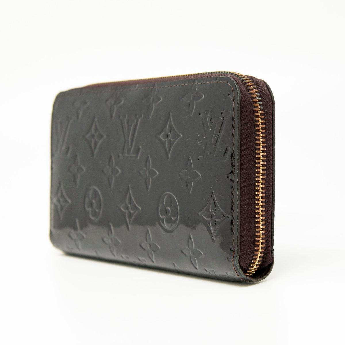 Authentic Louis Vuitton Burgundy Monogram Vernis Long Zip Wallet for Women | Luxury Leather Billfold with Multiple Card Slots | Perfect for Everyday Use, Travel & Gift Giving