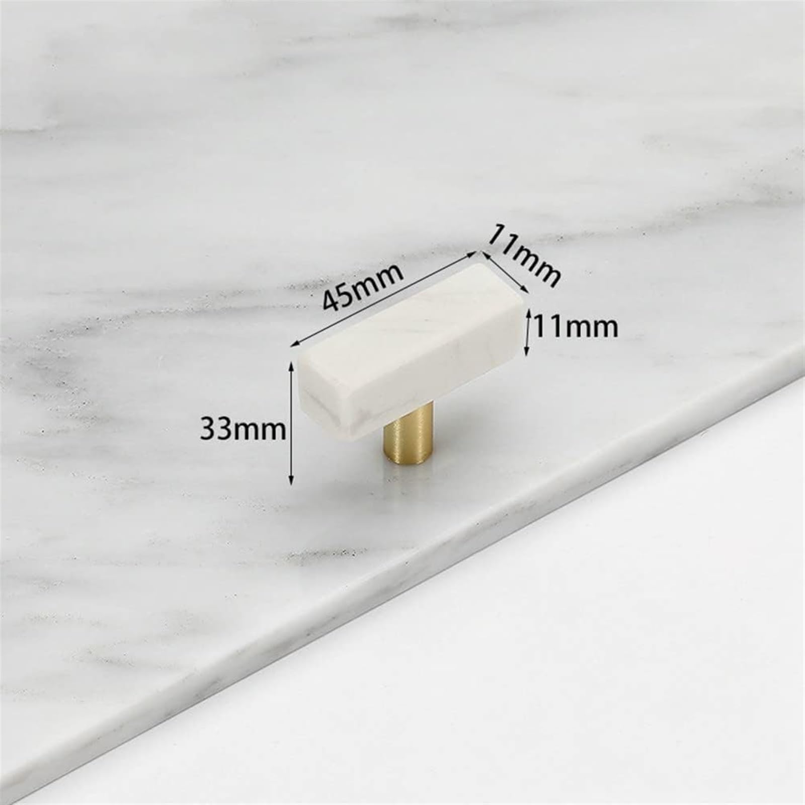 Modern Marble Drawer Pull Handles - 2 Pack Cabinet Knobs for Kitchen, Wardrobe, Cupboard & Furniture - Durable Leather Door Handles for Home & Office Decor (Single Size)