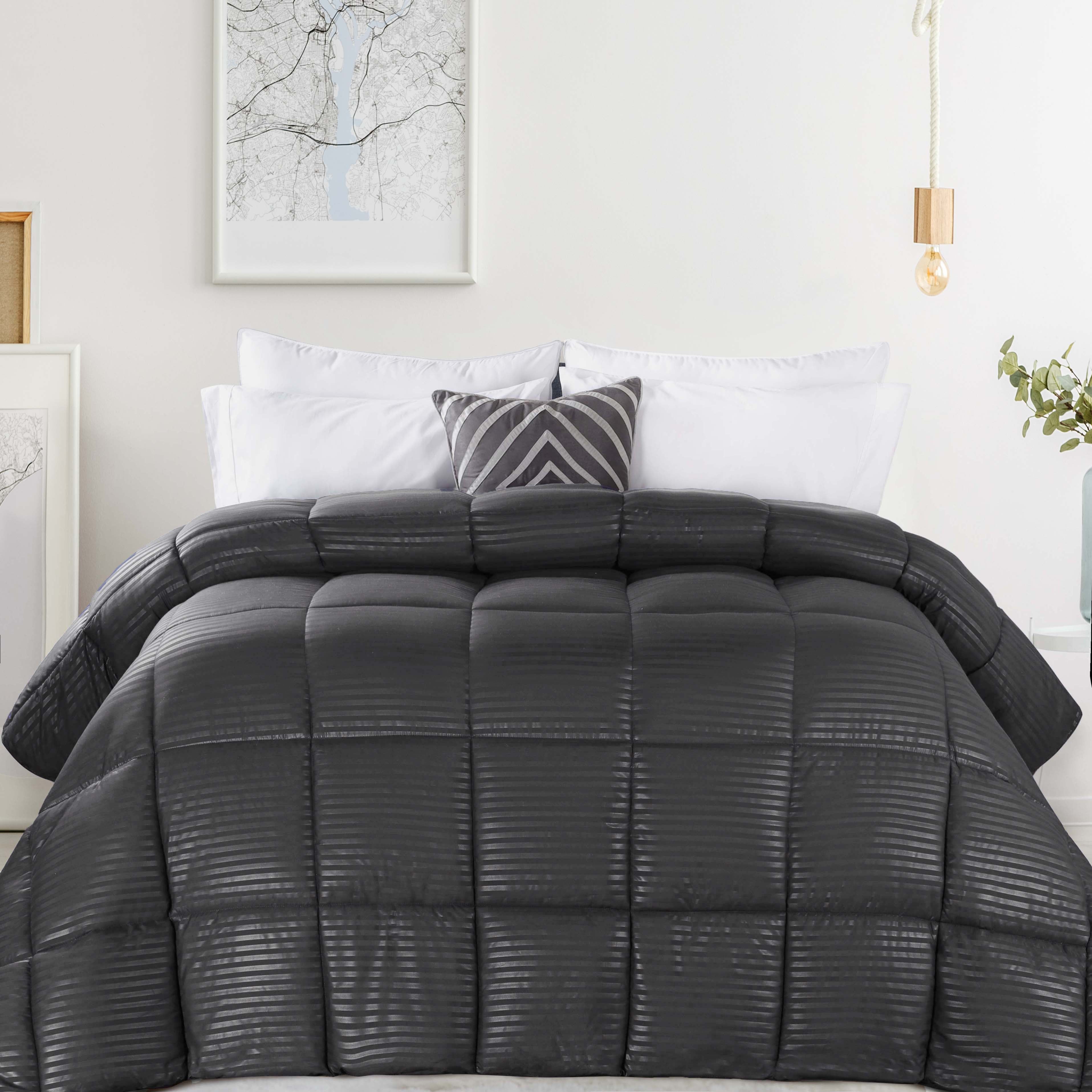 Reversible Striped Down Alternative Comforter - Soft & Lightweight All-Season Bedding for Cozy Sleep - Perfect for Bedrooms, Guest Rooms & Dorm Rooms