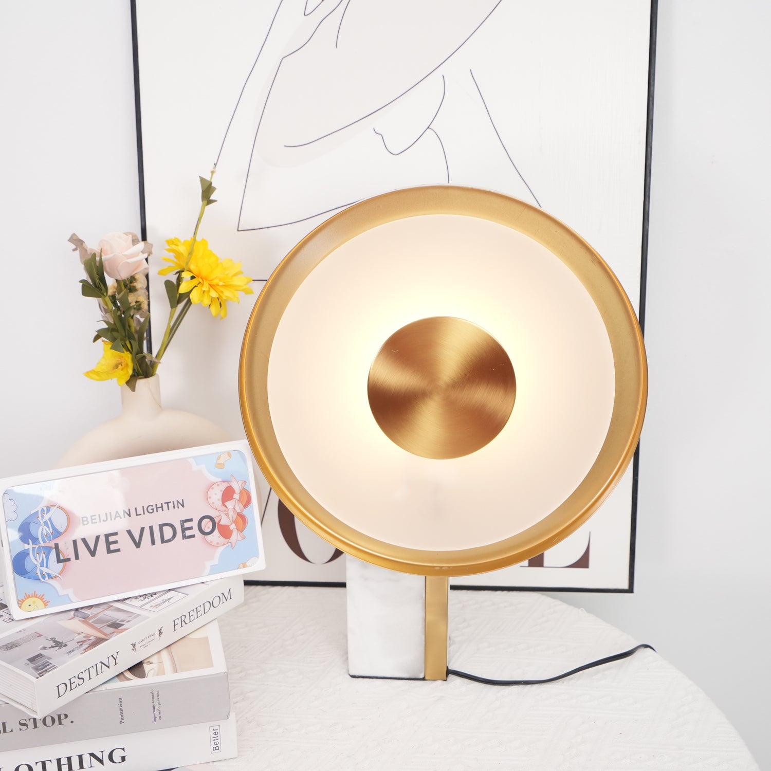 Roche Bobois Modern Table Lamp - Elegant LED Desk Light for Living Room, Bedroom & Office - Stylish Home Decor & Reading Light