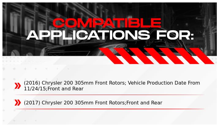 R1 Concepts Complete Front & Rear Brake Kit with Ceramic Pads & Rotors | Fits 2016-2017 Chrysler 200 | Includes Hardware Kit | Smooth Stopping Power for City Driving & Highway Commutes