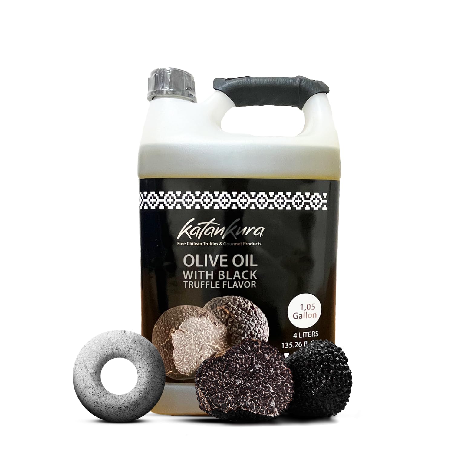 Premium Black Truffle Infused Olive Oil - Vegan, Gluten-Free, Non-GMO Gourmet Dressing & Seasoning Oil - Bulk 1 Gallon (135.2 Fl Oz) for Restaurants, Salads, Pasta & Gourmet Cooking