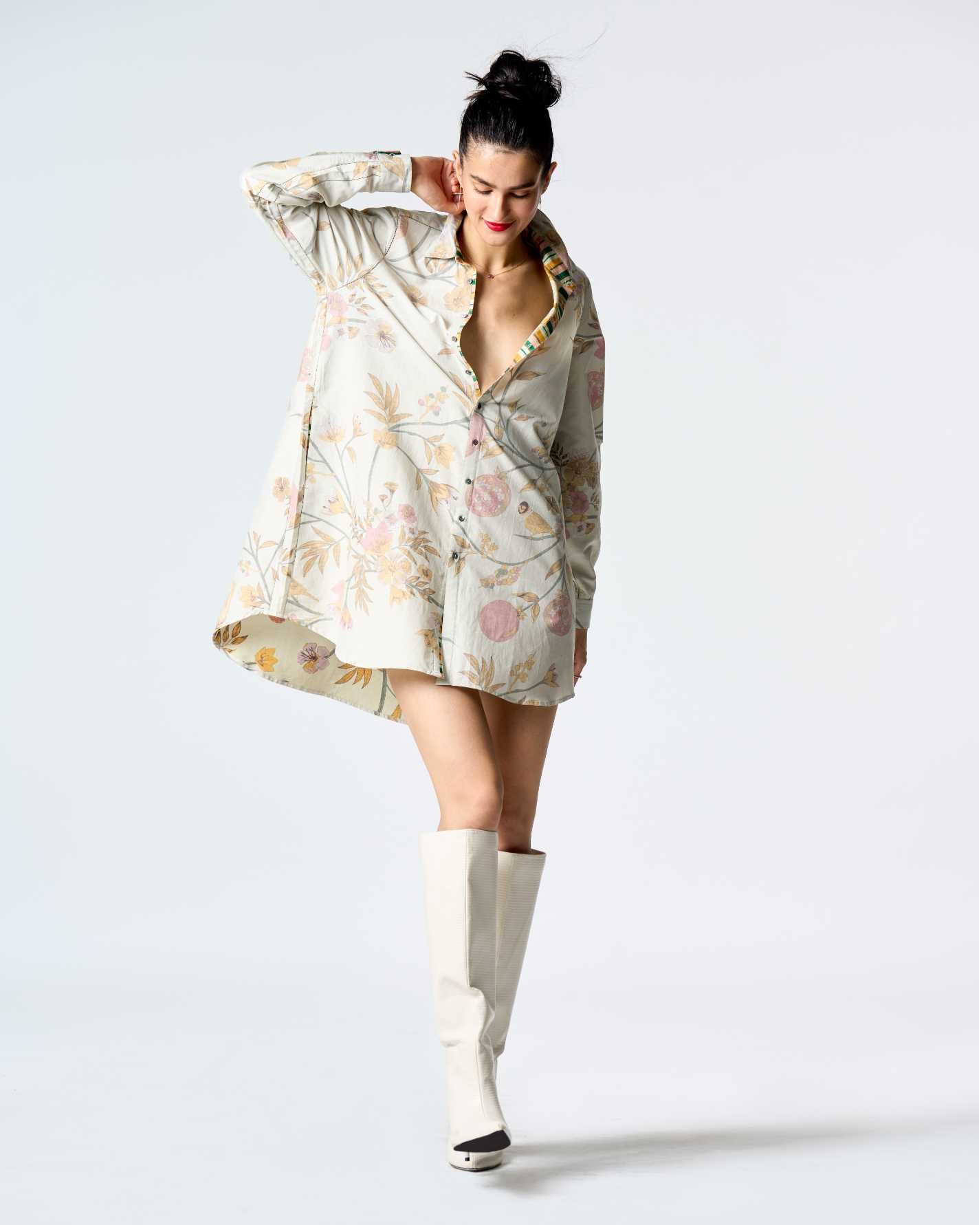 Oversized Cotton Silk Shirt in Mint Green - Perfect for Casual Wear, Layering & Boho Outfits