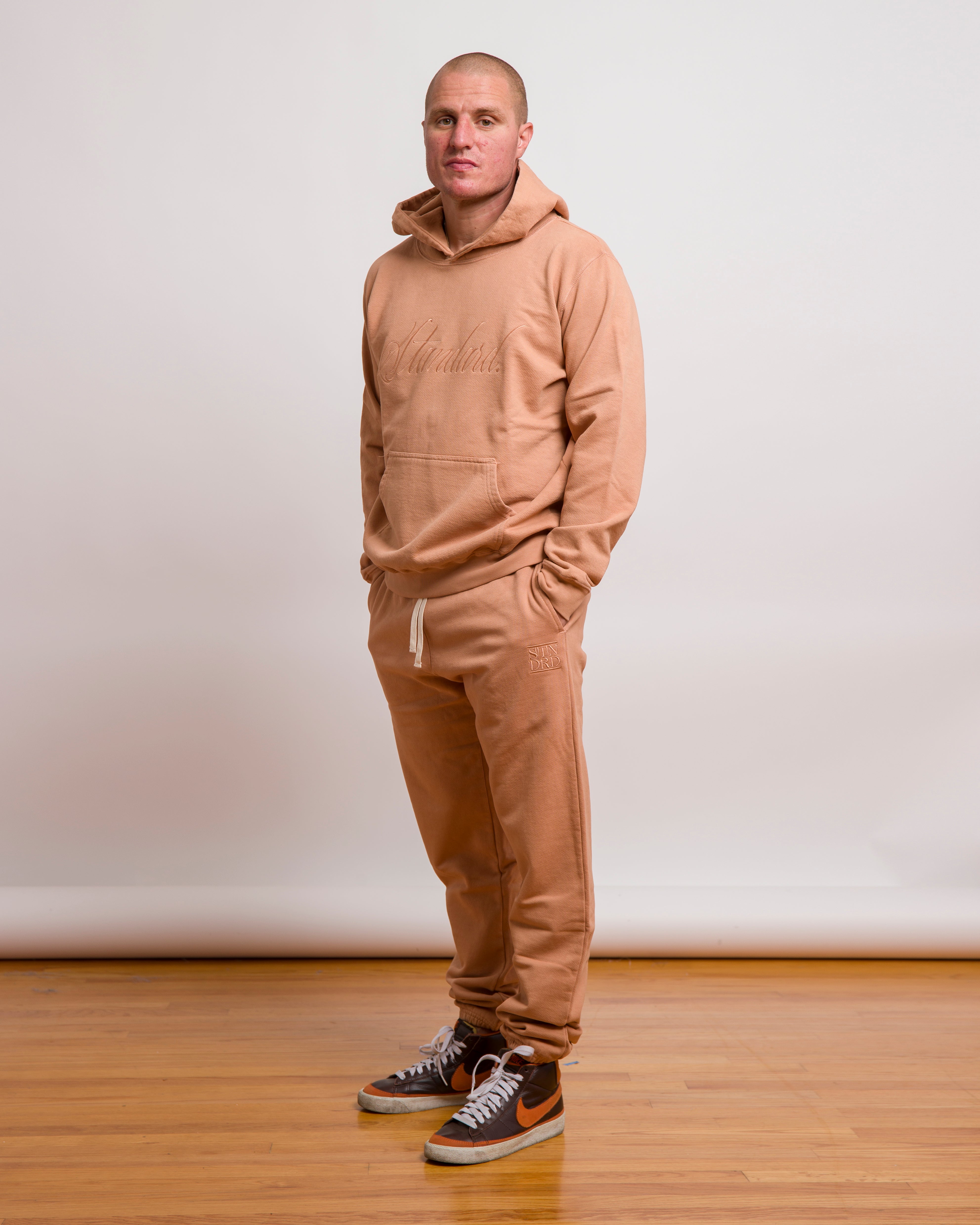 BJ BETTS X STANDARD ISSUE Premium Cotton Sweatpants for Men - Camel Color | Comfortable Lounge Pants for Home, Gym & Casual Wear
