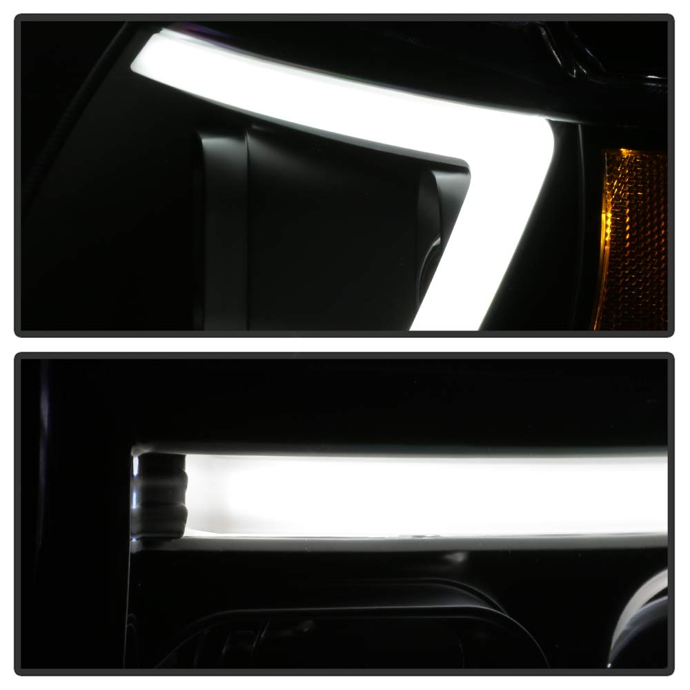 99-04 Jeep Grand Cherokee LED Tube DRL Headlights - Black/Clear Lens for Enhanced Visibility & Style | Perfect for Off-Roading & Night Driving