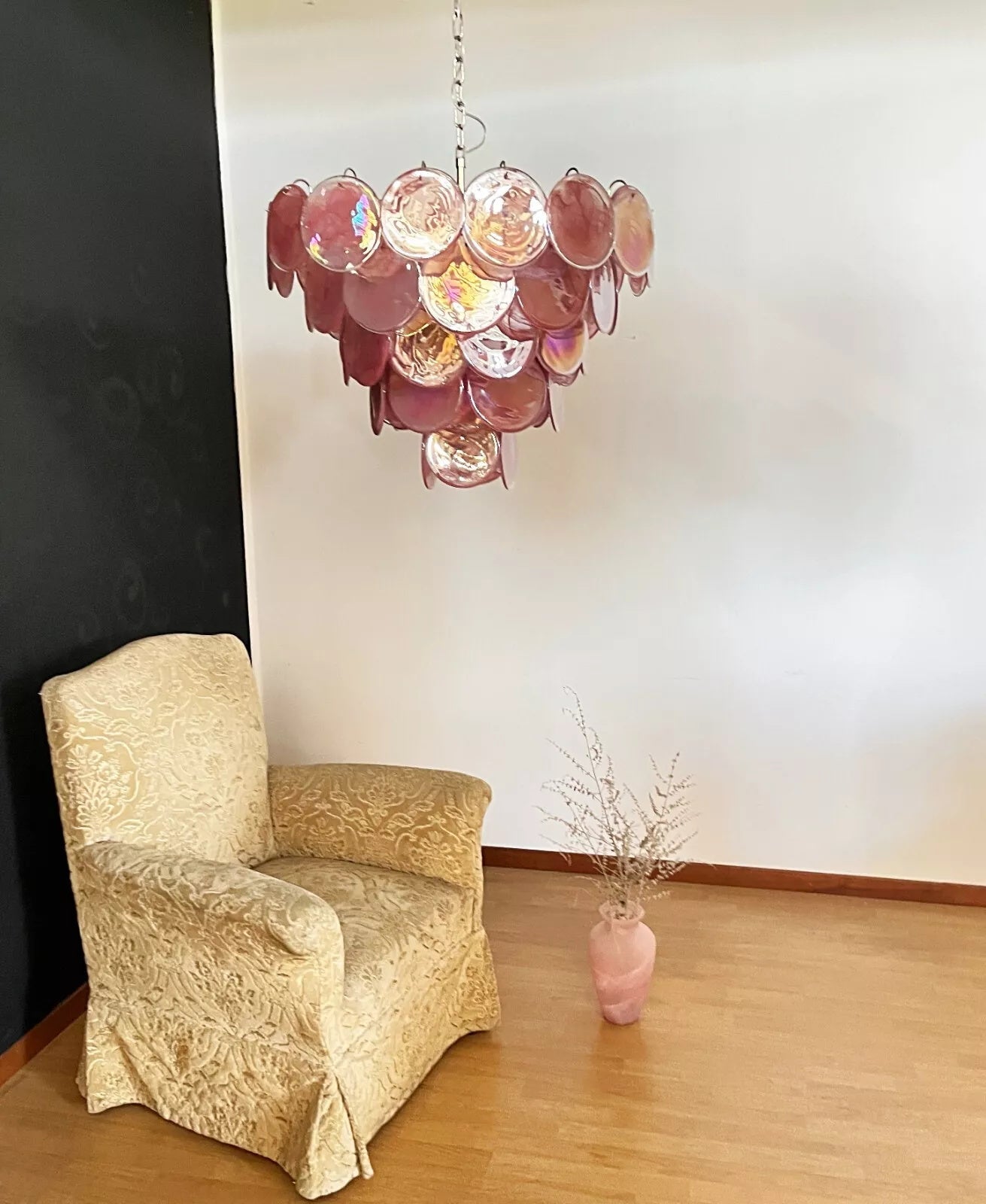 Elegant Camisa Disc Glass Chandelier - Modern Crystal Ceiling Light Fixture for Dining Room, Bedroom, and Living Room Decor