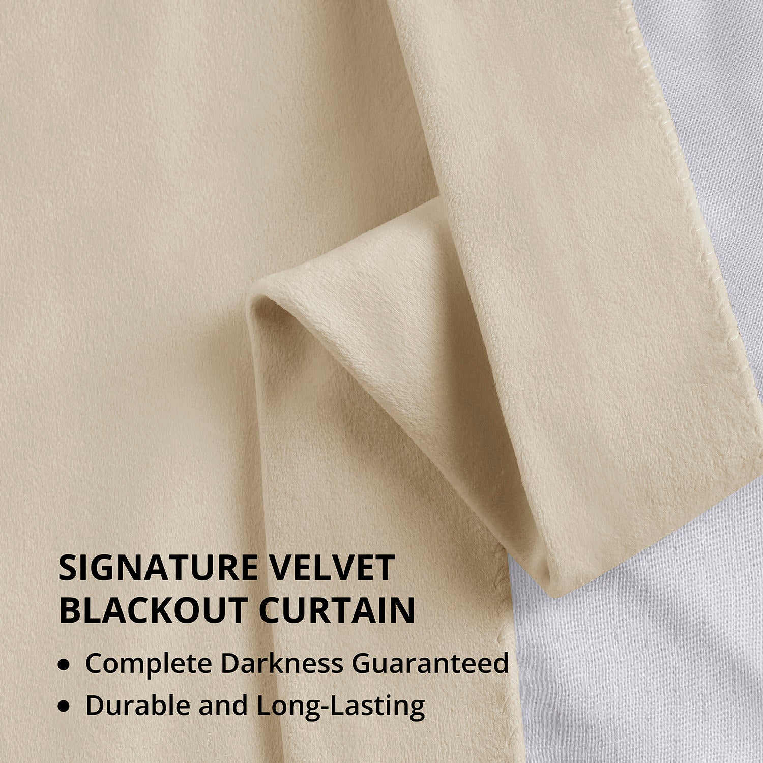 Luxury Ivory Signature Extra Wide Blackout Curtains - Thermal Insulated Velvet Drapes for Bedroom & Living Room | Noise Reducing Window Treatments for Better Sleep & Privacy