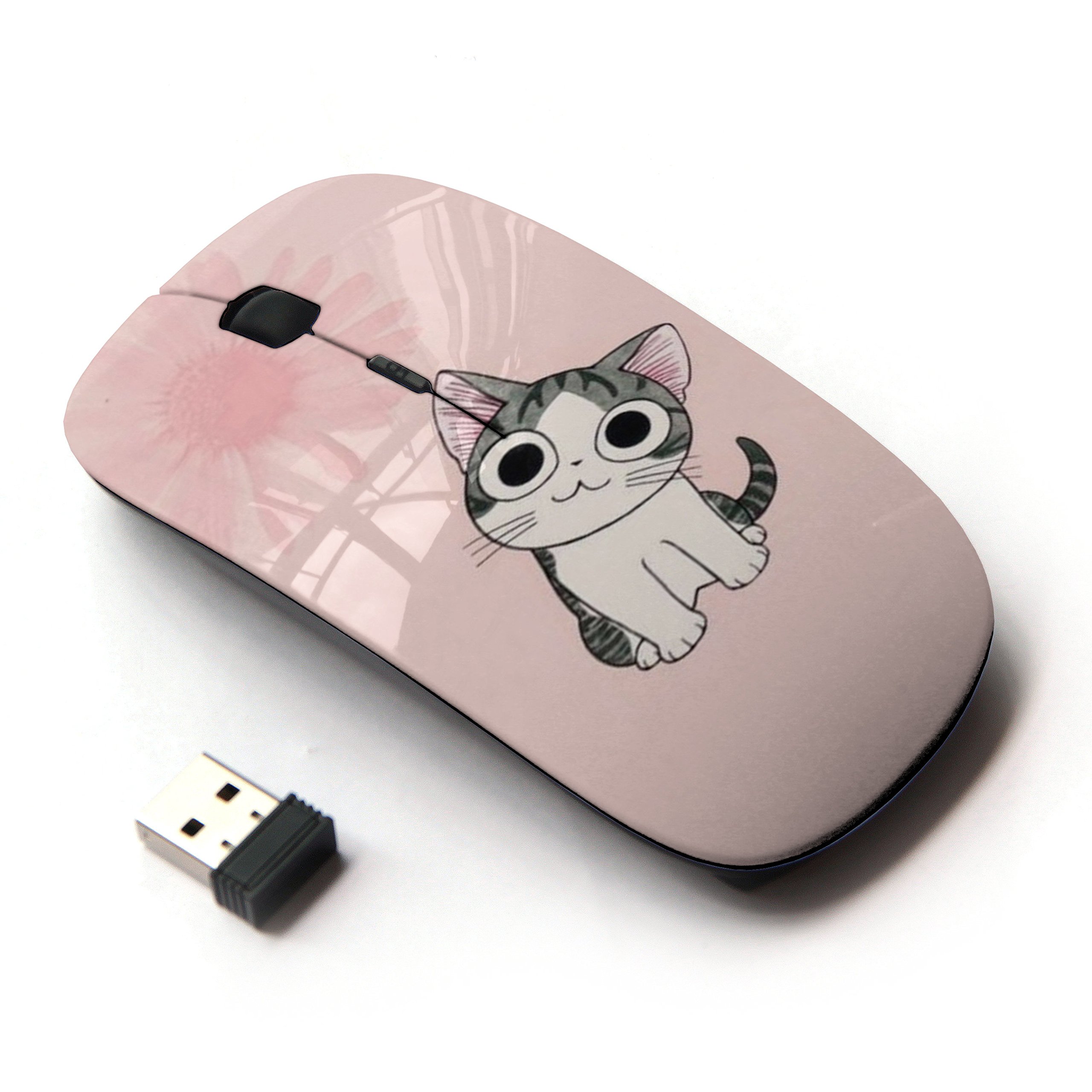 2.4G Wireless Optical Mouse - Cute Japanese Pink Cat Design for Laptop, PC, Mac - Perfect for Office, Home & Gaming Use