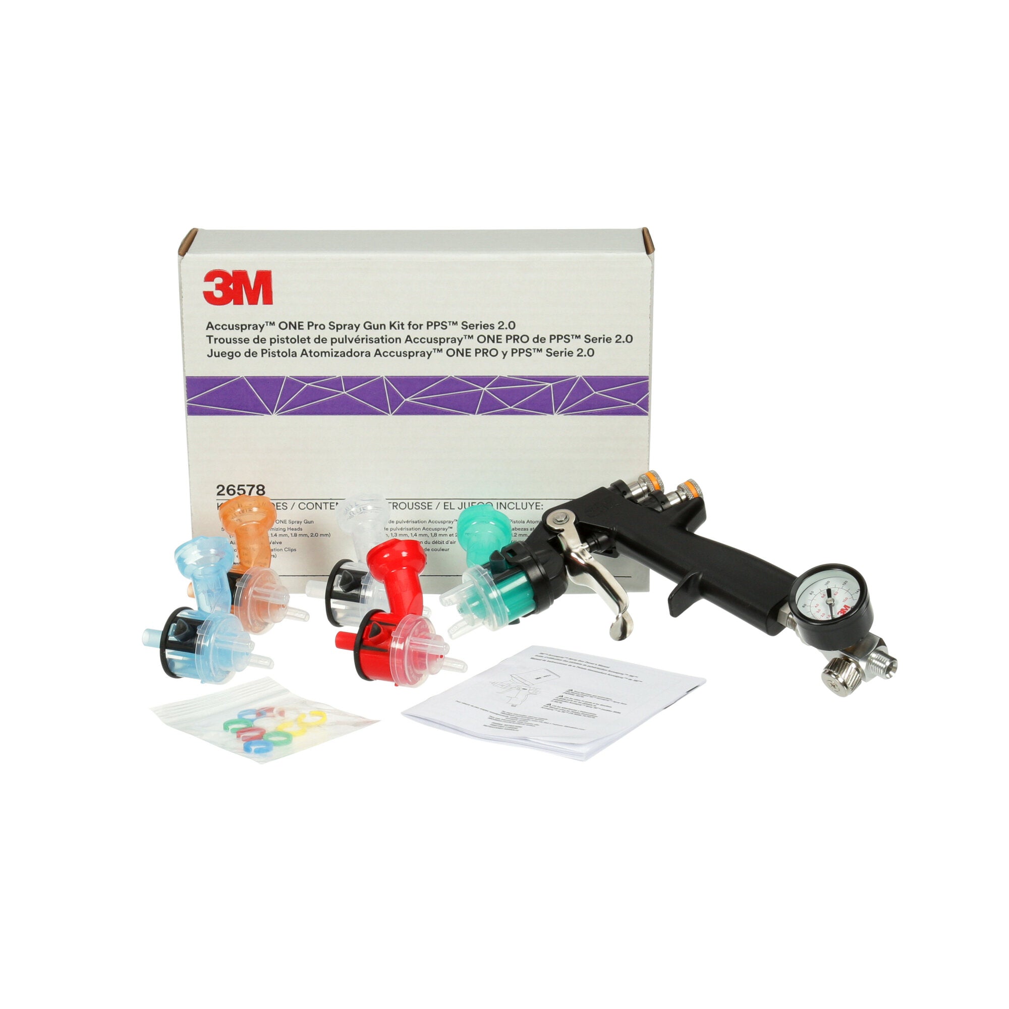 3M Accuspray ONE Pro Spray Gun Kit for PPS Series 2.0 (Model 26578) - Professional Automotive Paint Sprayer for Car Body Repair & DIY Projects