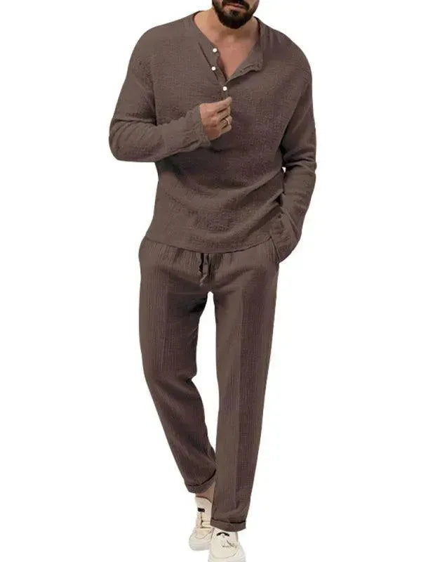 Men's Relaxed Ribbed Jogger Lounge Set - Comfortable Casual Pants for Home, Gym & Outdoor Activities