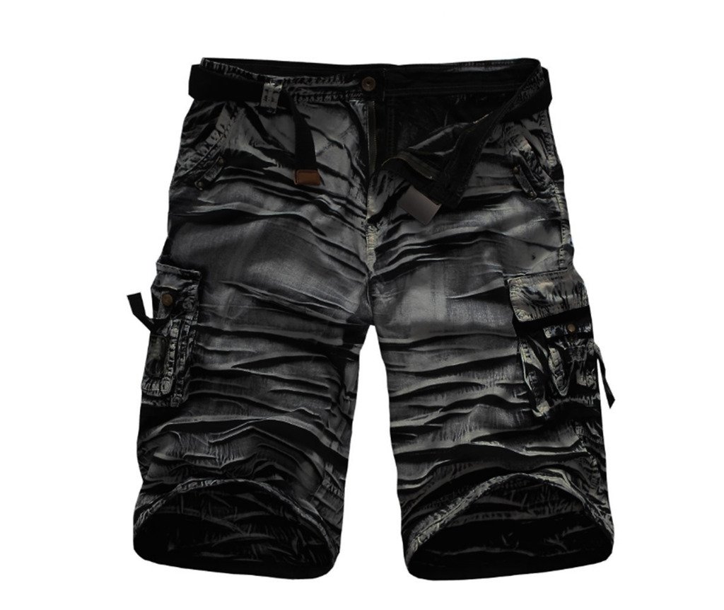 WSLCN Men's Camo Cargo Shorts - Cotton Casual Summer Shorts with No Belt - Perfect for Outdoor Activities, Hiking, and Casual Wear