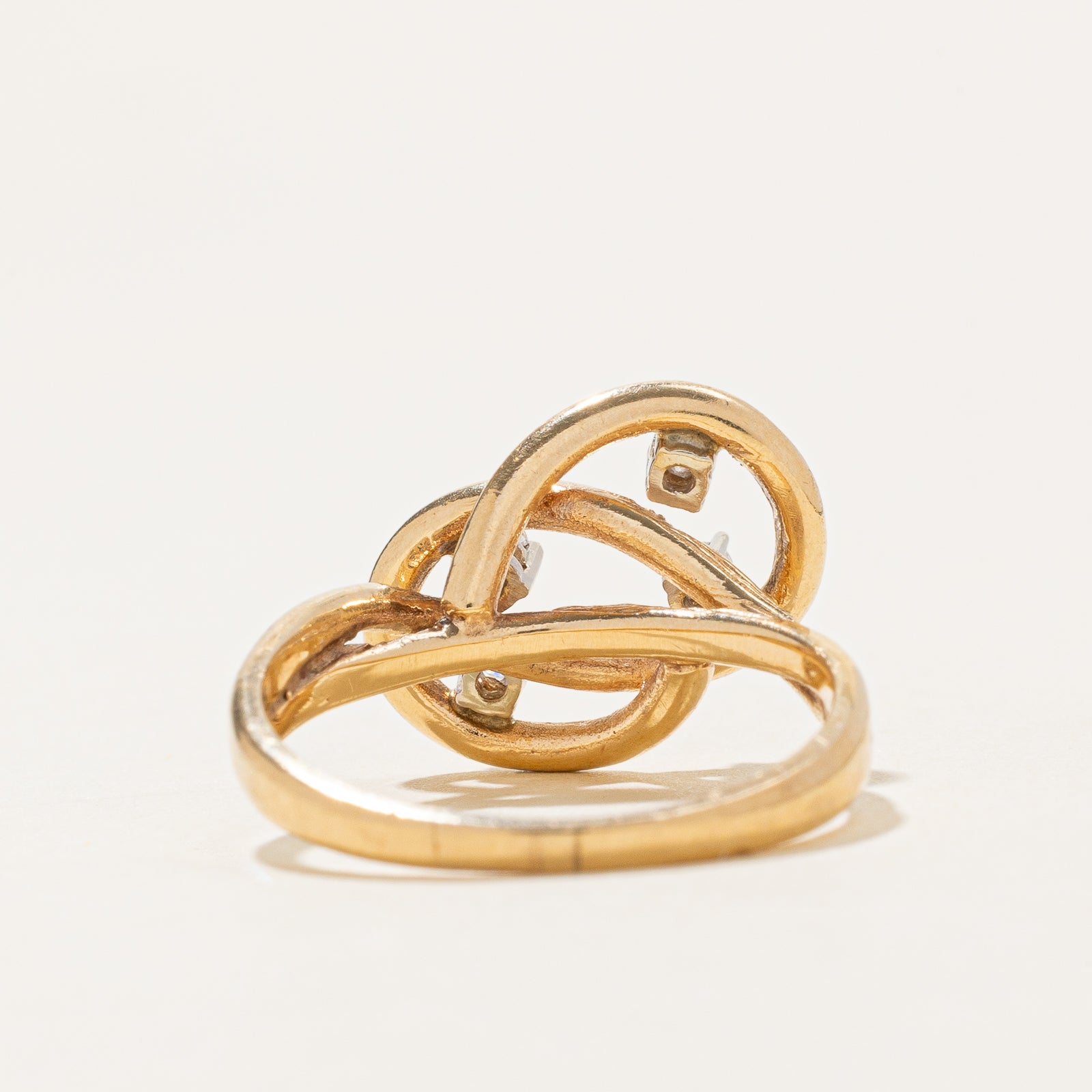 0.10ctw Diamond Open Knot Ring - Size 8 | Elegant & Dainty Jewelry for Women | Perfect for Weddings, Anniversaries & Special Occasions