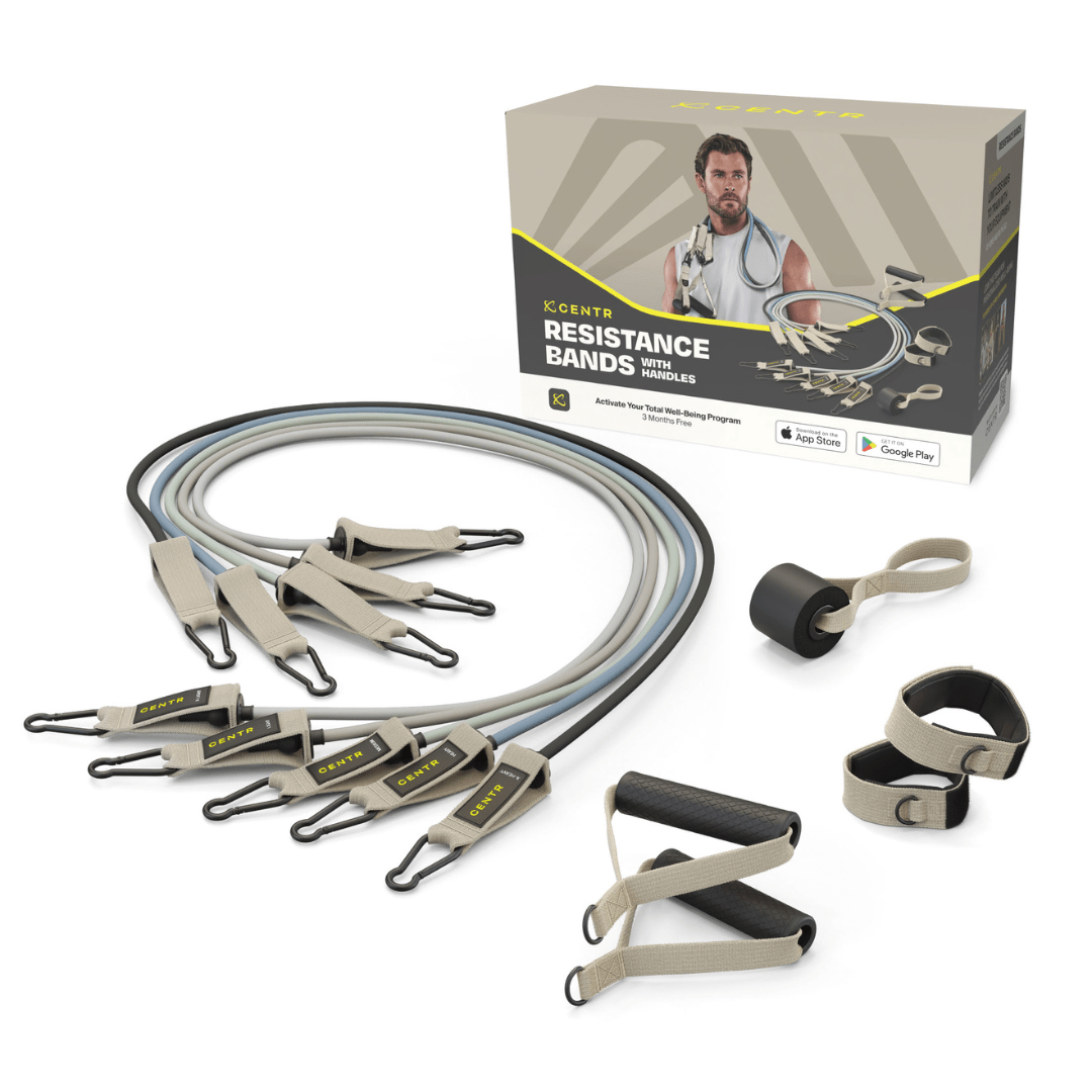 Premium Centr Resistance Bands with Handles - Heavy Duty Exercise Bands for Home Workouts, Strength Training & Physical Therapy | Ideal for Gym, Yoga & Fitness Enthusiasts