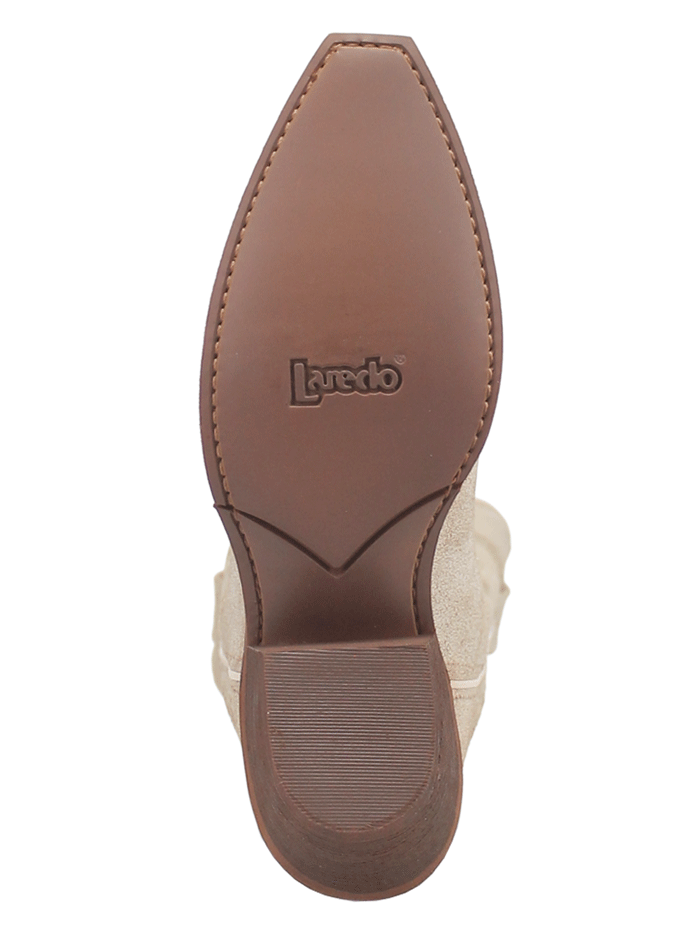 Laredo 52186 Women's REVA Leather Boots in Bone Ivory - Stylish Western Ankle Boots for Casual Wear & Country Outfits