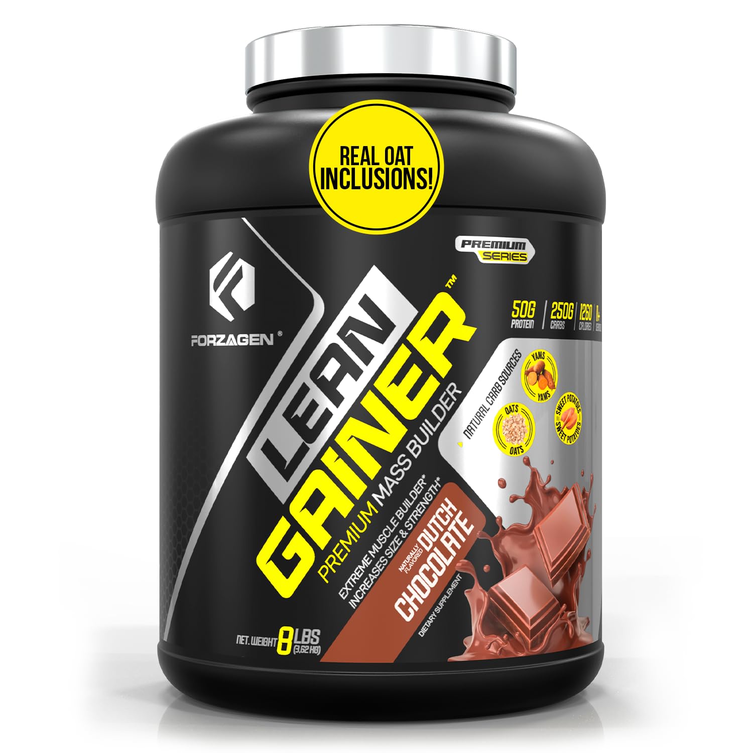 Forzagen Lean Gainer Premium Mass Builder Protein Powder - High Calorie Weight Gain & Muscle Building Supplement for Men & Women | Dutch Chocolate Flavor, 8 lbs (11 Servings) | Perfect for Post-Workout Recovery & Bulking Season Nutrition
