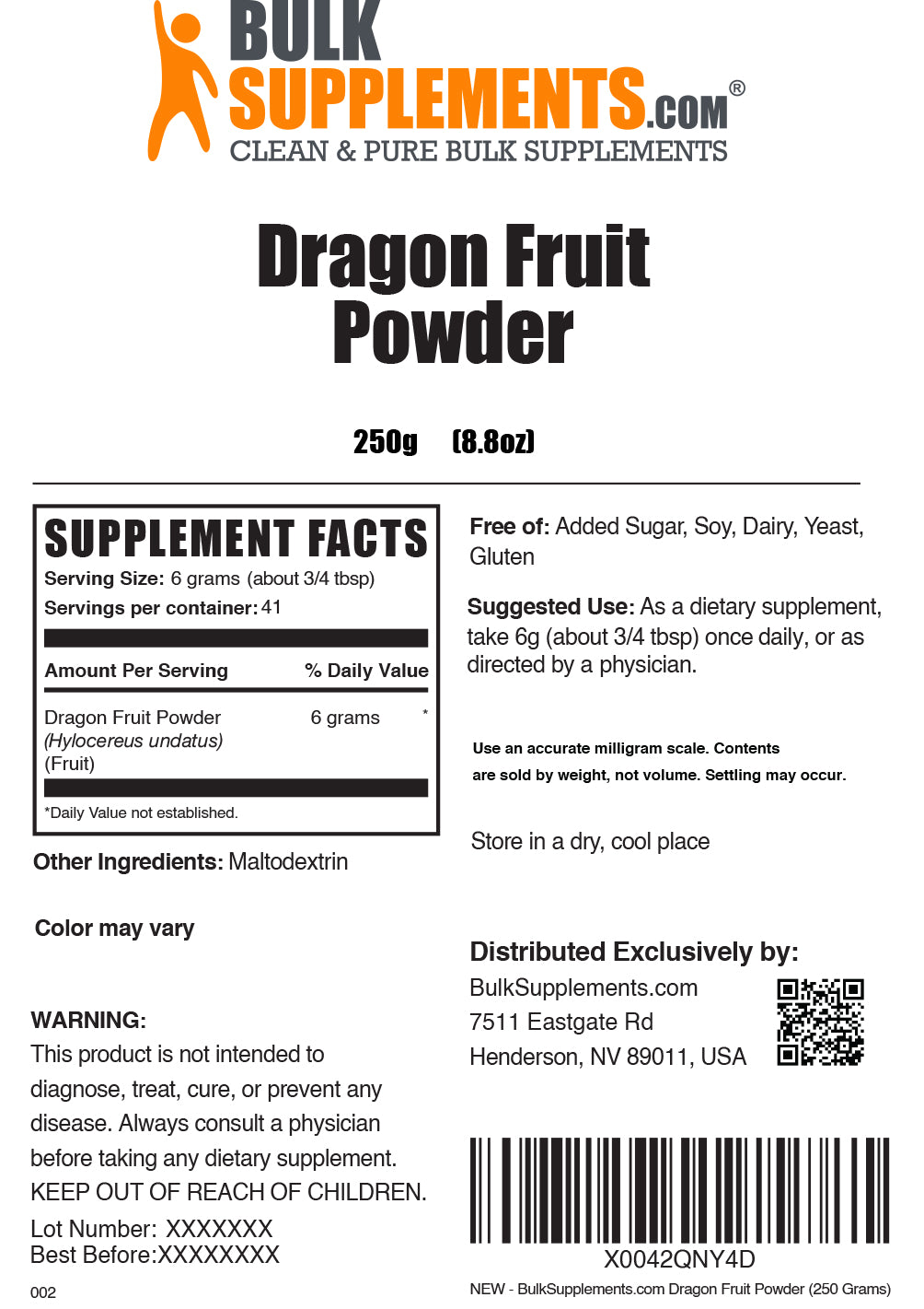 Organic Dragon Fruit Powder - 100% Pure & Natural Freeze-Dried Superfood for Smoothies, Baking & Healthy Drinks | Vegan, Gluten-Free & Non-GMO | Perfect for Smoothie Bowls, Detox Drinks & Desserts