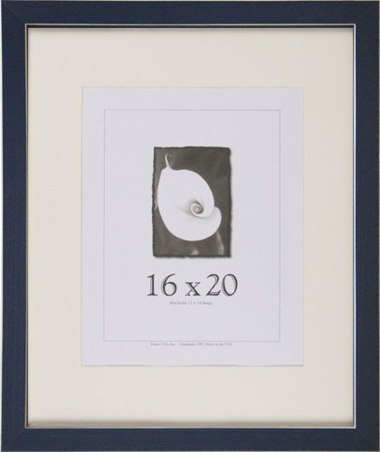 Frame USA Clean Cut Series 16x20 Real Wood Picture Frame - Handcrafted Blue Photo & Art Display - Made in USA - Perfect for Home Decor, Office Wall Art & Gift Giving