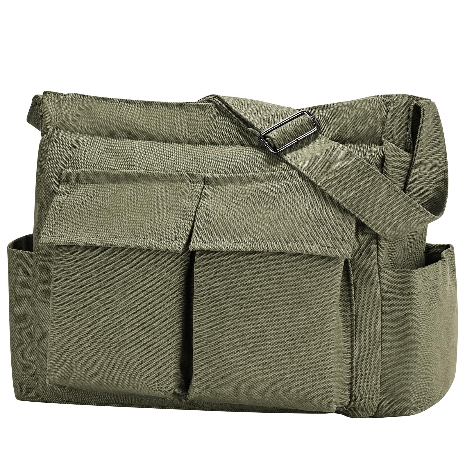 Stylish Canvas Messenger Bag for Women & Men - Large Hobo Tote Crossbody Shoulder Bag with Multiple Pockets | Perfect for Work, Travel & Daily Commute