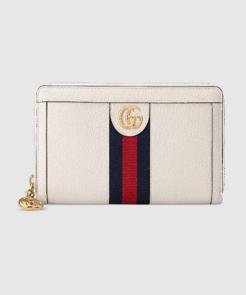Gucci Ophidia Zip Around Wallet - White Leather Women's Designer Wallet for Everyday Use & Travel