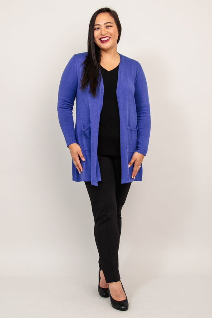 Justine Women's Deep Blue Cotton Sweater - Soft & Comfortable Pullover for Casual Wear, Office & Fall Outfits