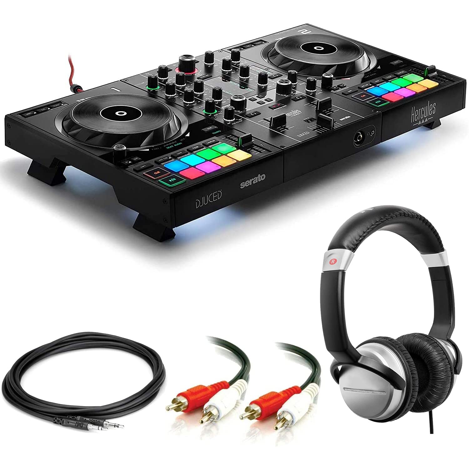 Hercules DJ Control Inpulse 500 Professional DJ Controller with Serato DJ Software | Includes DJ Headphones, Stereo Audio Cable & Hosa Interconnect Cable | Perfect for Live Performances, Club DJing & Home Practice
