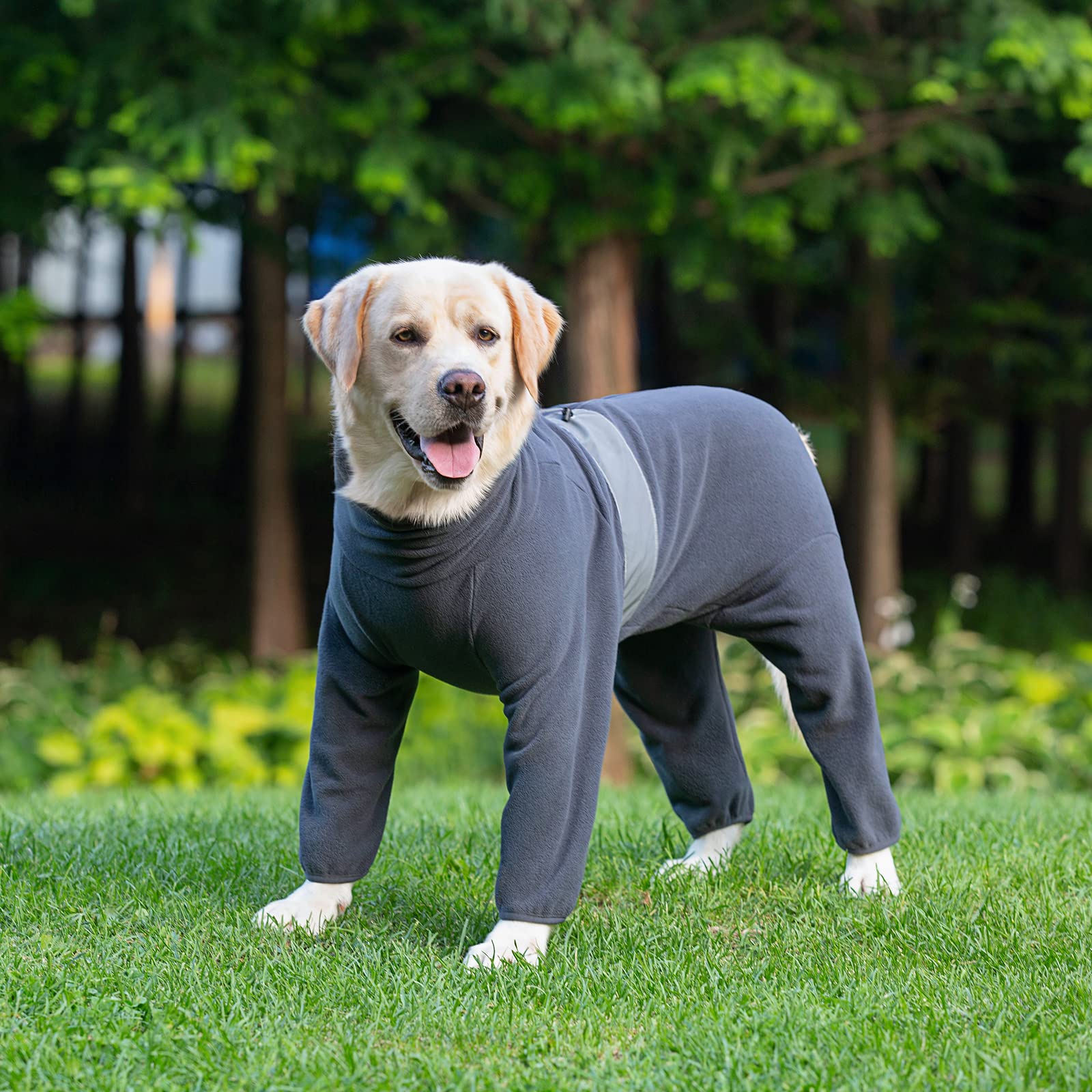 Warm Polar Fleece Dog Pajamas & Onesies for Medium Large Dogs - Thermal Winter Jacket with Back Zipper for Boys & Girls - Perfect for Cold Weather, Indoor Lounging & Outdoor Walks