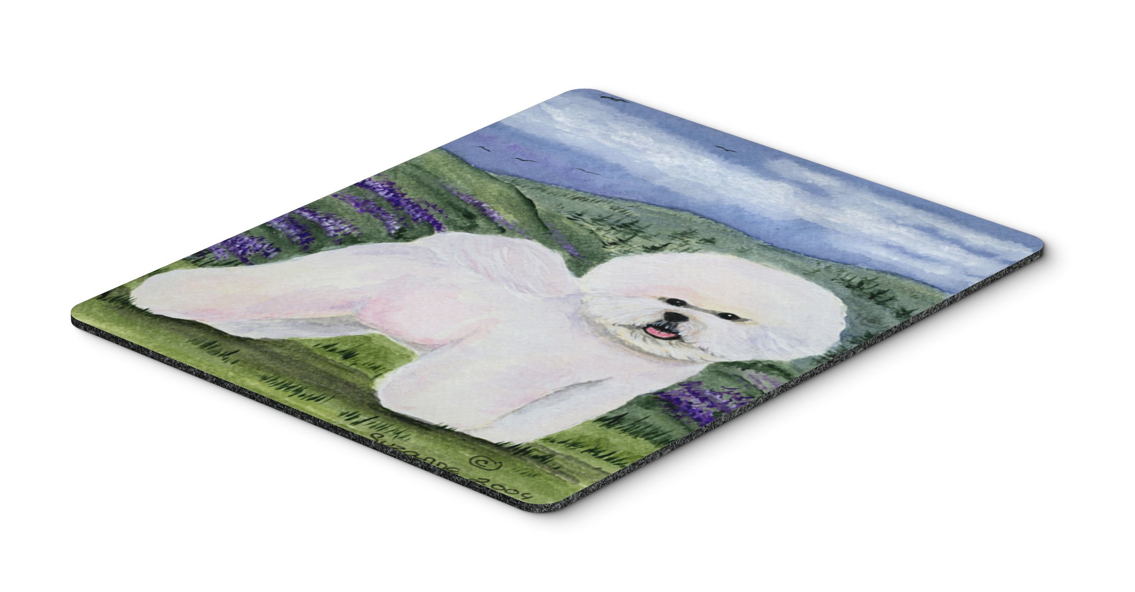 Caroline's Treasures SS8025MP Bichon Frise Mouse Pad - Large Washable Non-Slip Desk Mat for Home Office, Gaming & Computer Work - Perfect for Laptop Users & Workspace Decor