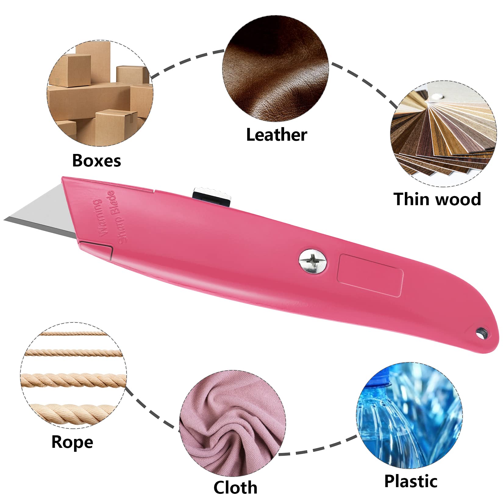 DIYSELF 2-Pack Retractable Utility Knife Box Cutter with 100-Pack Replacement Blades - Heavy Duty Cutting Tool for Shipping Packages, Cardboard, Carpentry & DIY Projects