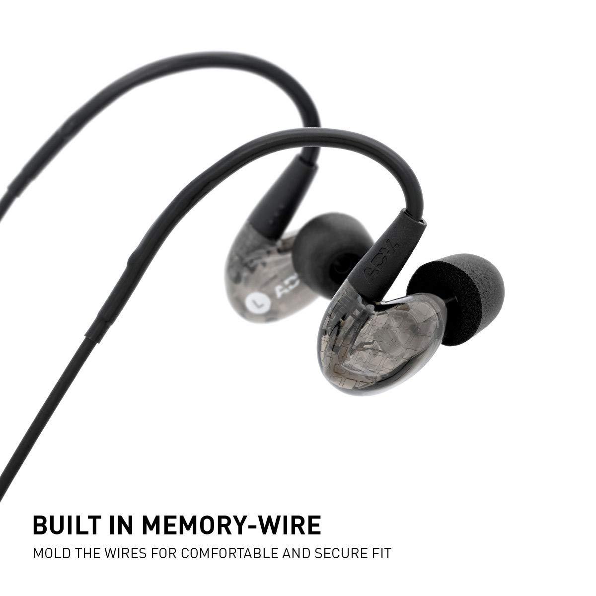 ADVANCED SOUND GROUP ADV. Model 2 Live Edition Wired In-Ear Headphones - 3.5mm Jack for Phones & Laptops, Sweatproof Design for Running, Gym Workouts - No Mic (Black) | Perfect for Fitness Enthusiasts & Commuters
