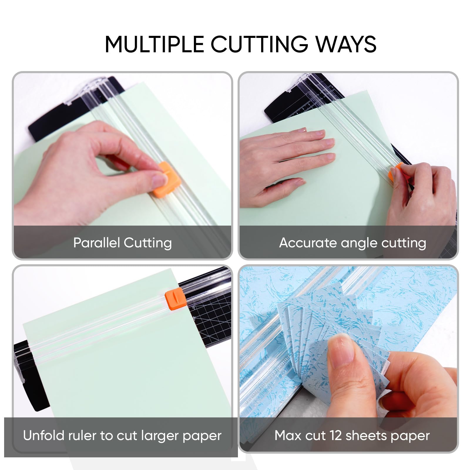 Premium Straight Paper Cutter - A4 Portable Paper Trimmer with Automatic Safety Blades for Scrapbooking, Crafting, Coupons & Labels | Perfect for Office, School & DIY Projects