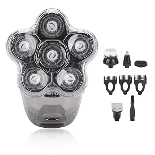 5-in-1 Electric Shaver & Grooming Kit - Waterproof Hair Trimmer for Men with Multiple Attachments - Perfect for Home Use & Travel Grooming Essentials