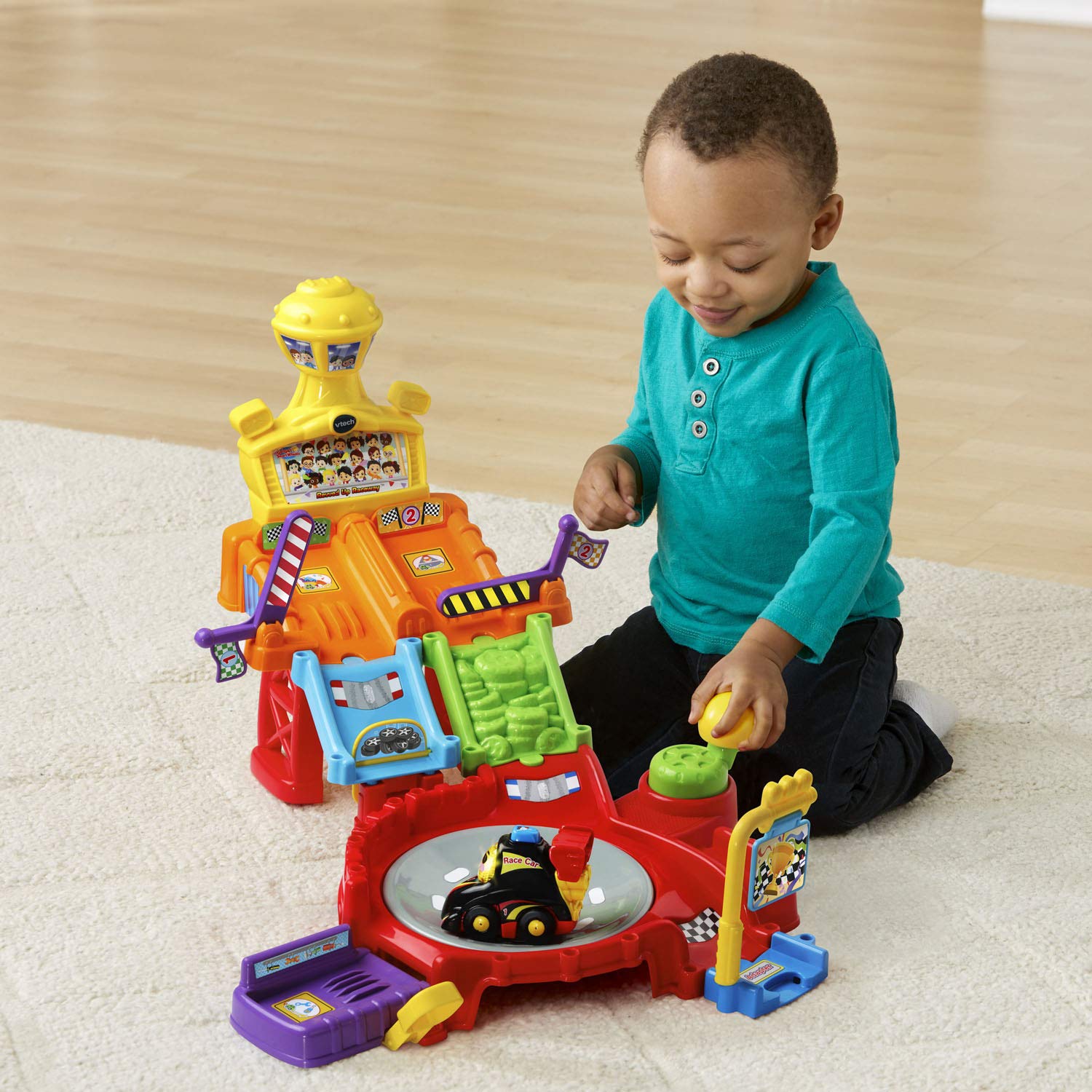 VTech Go! Go! Smart Wheels Revved Up Raceway - Interactive Toy Race Track Set for Kids Ages 1-5 Years | Educational Learning Toy with Lights & Sounds | Perfect for Birthday Gifts & Indoor Playtime