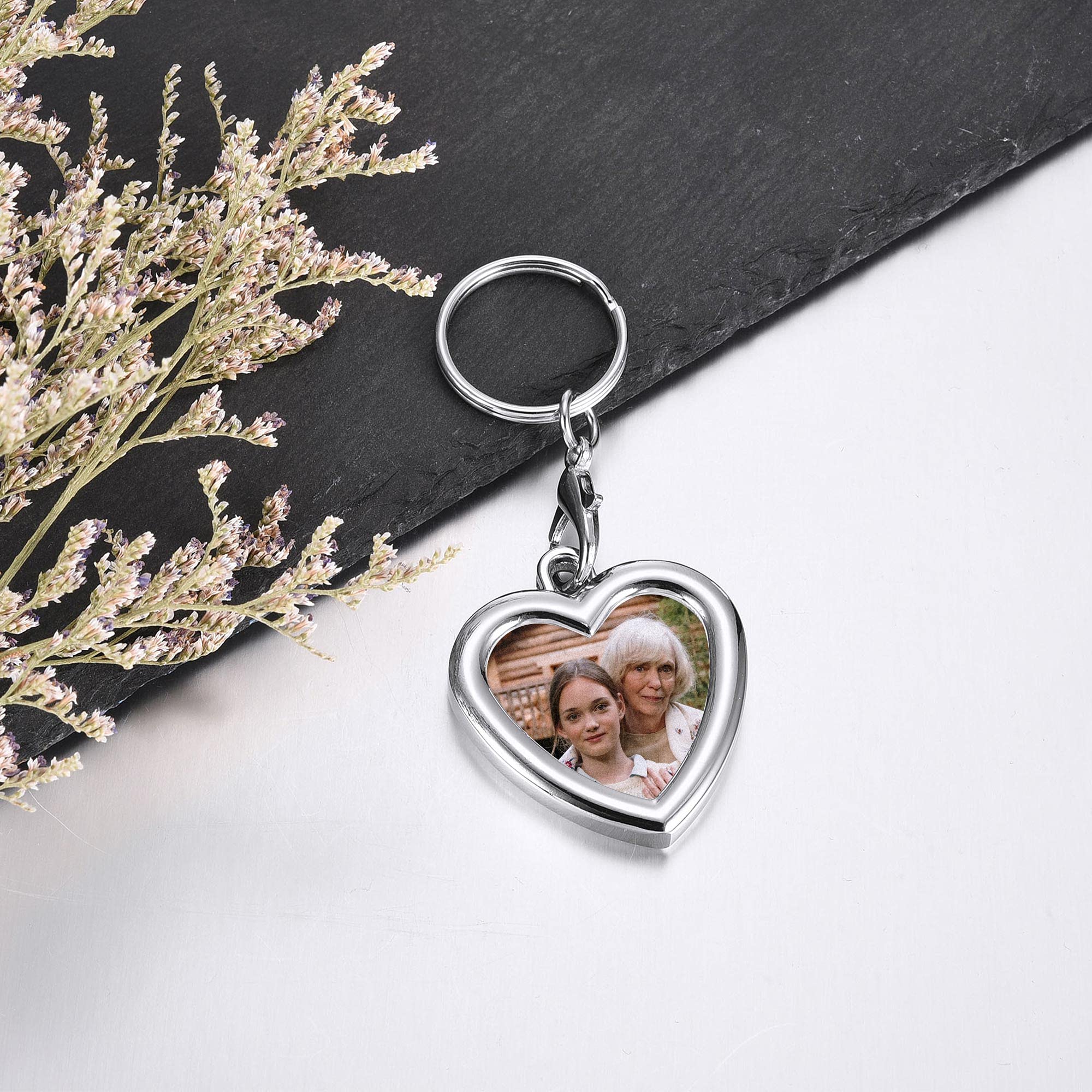 Personalized Photo Keychain - Custom Engraved Jewelry Gift for Anniversary, Birthday, Wedding - Perfect for Couples, Friends & Family Keepsakes