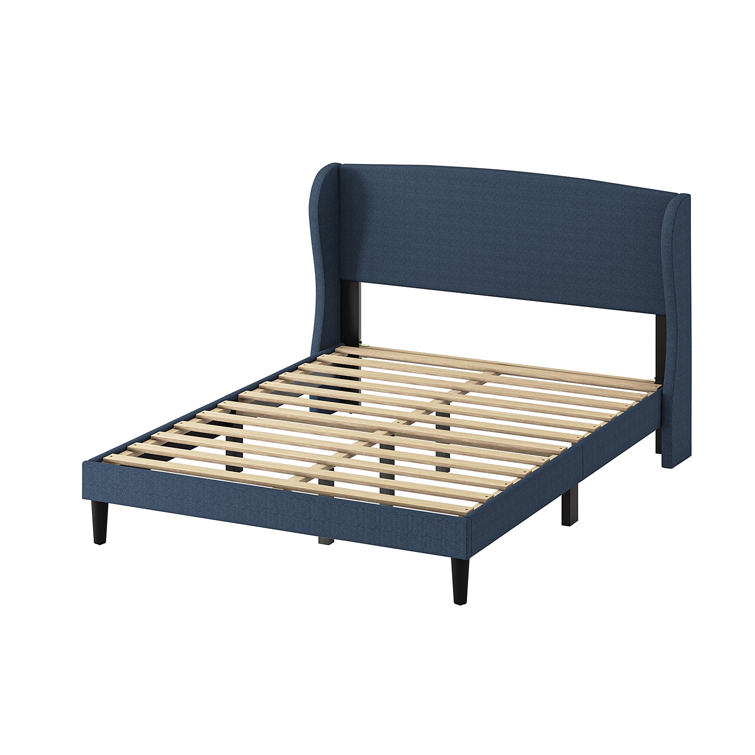 Baotist Upholstered Wingback Platform Bed Frame - Queen Size Modern Bedroom Furniture for Master Bedroom, Guest Room & Apartment
