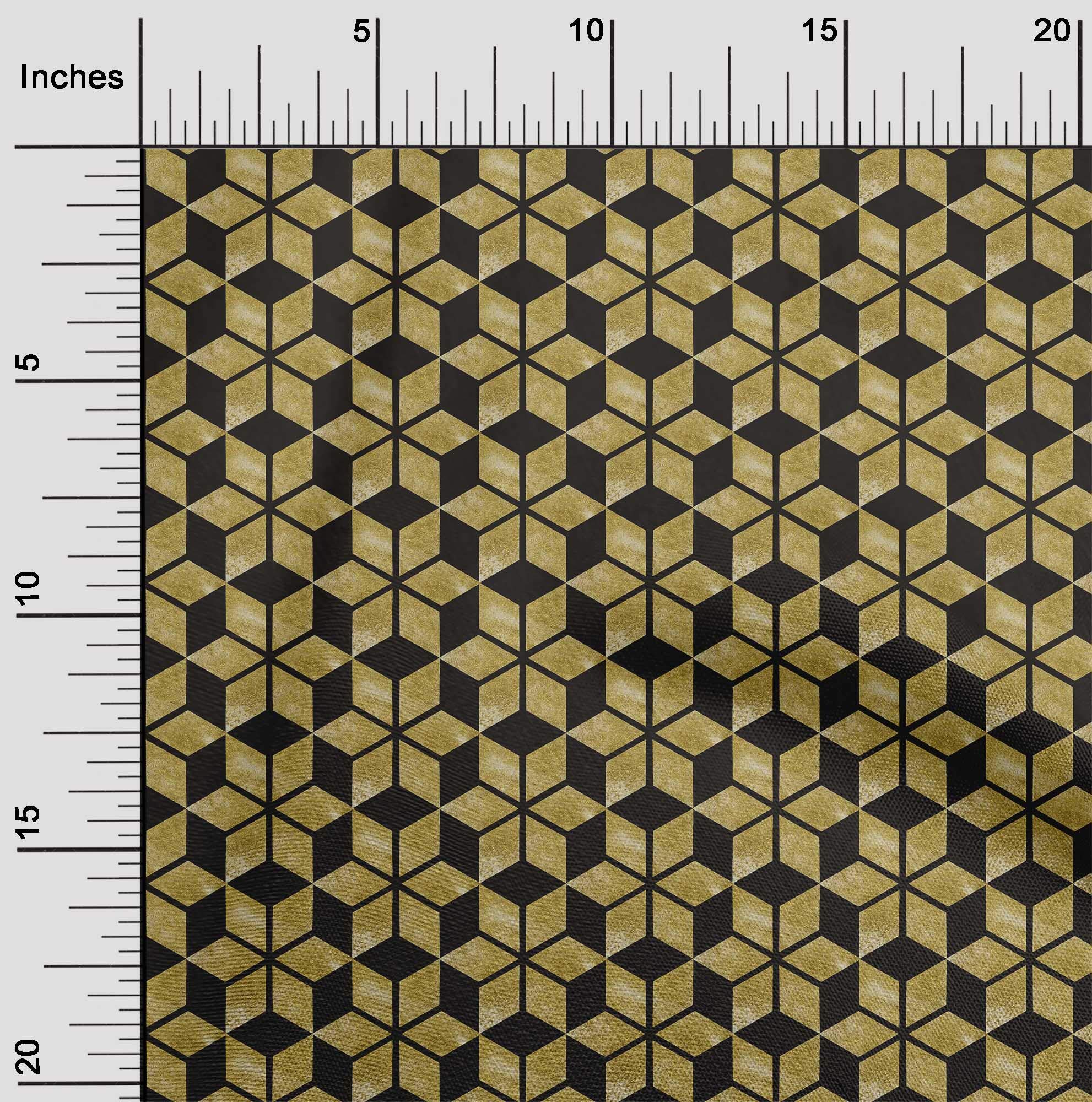 Velvet Gold Geometric Print Fabric by the Yard - 58 Inch Wide DIY Sewing Material for Clothing, Home Decor & Crafts | Soft, Luxurious & Easy to Sew