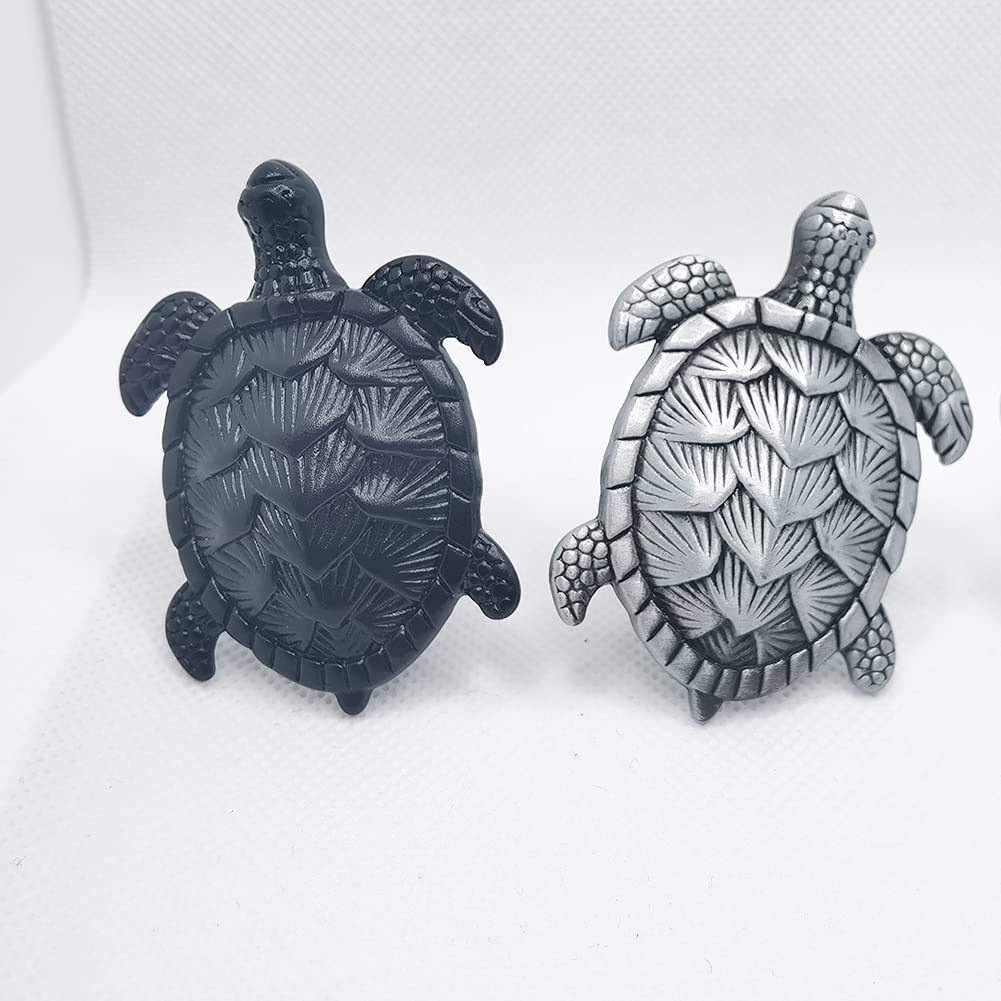 6 Pcs Sea Turtle Shaped Cabinet Knobs - Single Hole Drawer Pulls Handles for Dresser, Cupboard & Furniture - Perfect for Kids' Rooms, Beach Themed Decor & DIY Home Projects