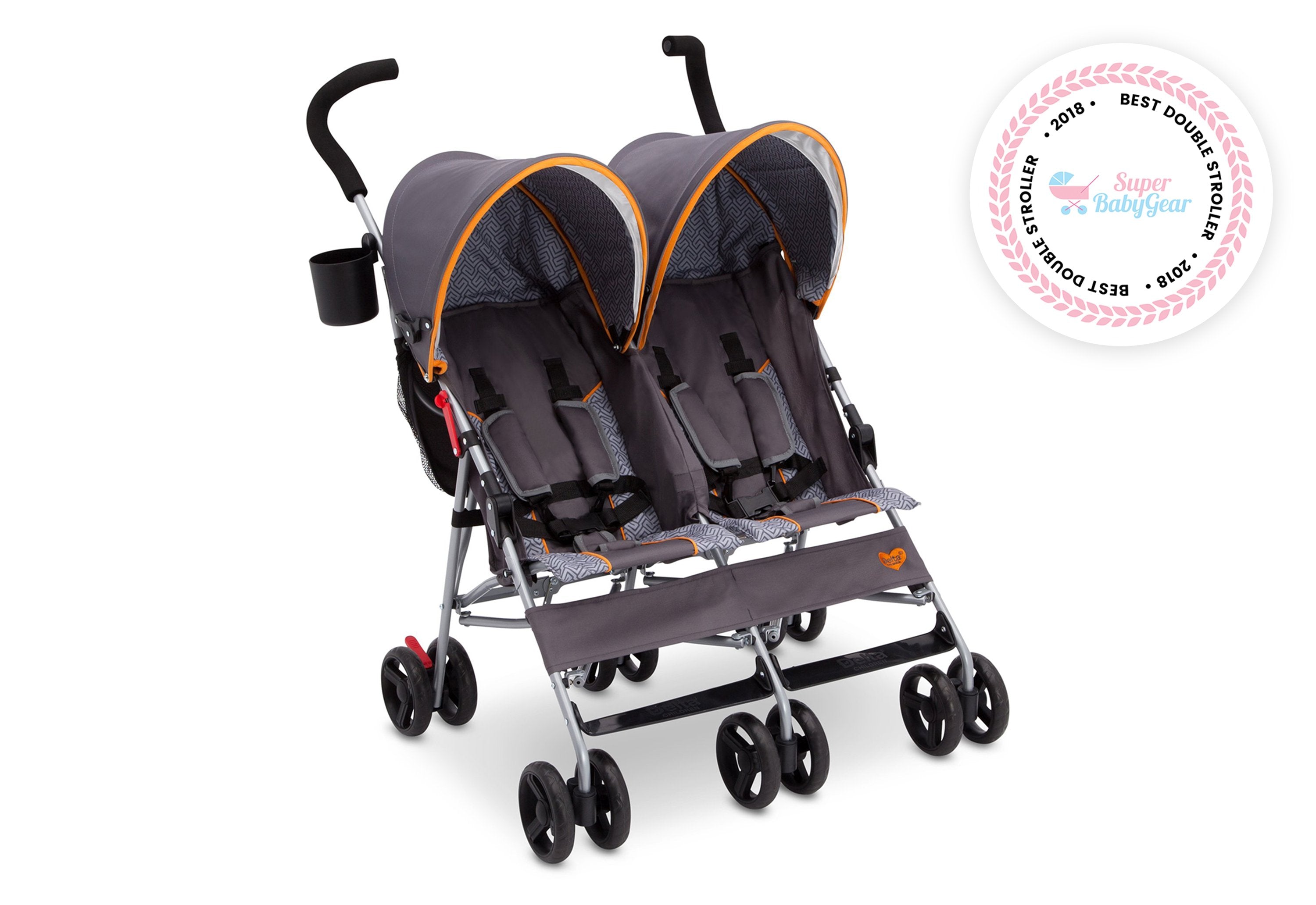 LX Plus Side by Side Double Stroller for Twins - Lightweight Compact Foldable Baby Stroller with Adjustable Canopy & Storage Basket - Perfect for Shopping, Travel, and Outdoor Walks
