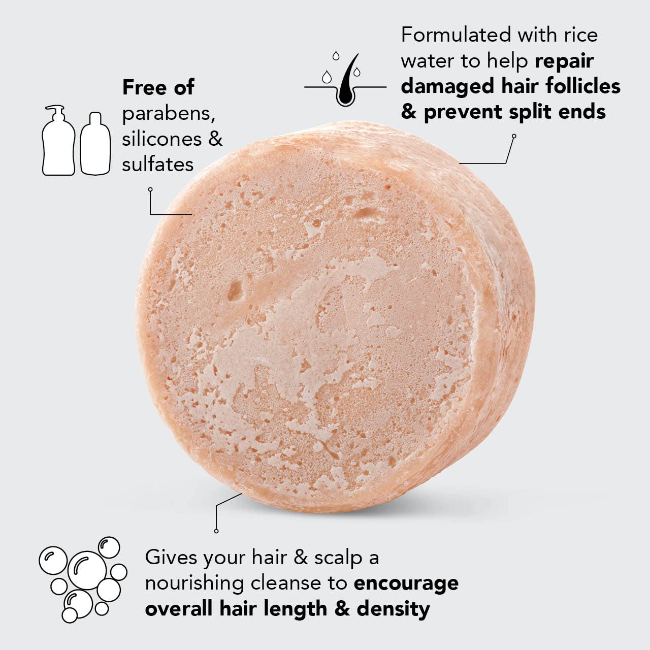Kitsch Rosemary Oil & Rice Shampoo and Conditioner Bar - Natural Hair Care for Dry & Damaged Hair - Eco-Friendly Solid Shampoo Bar for Travel & Zero Waste Lifestyle