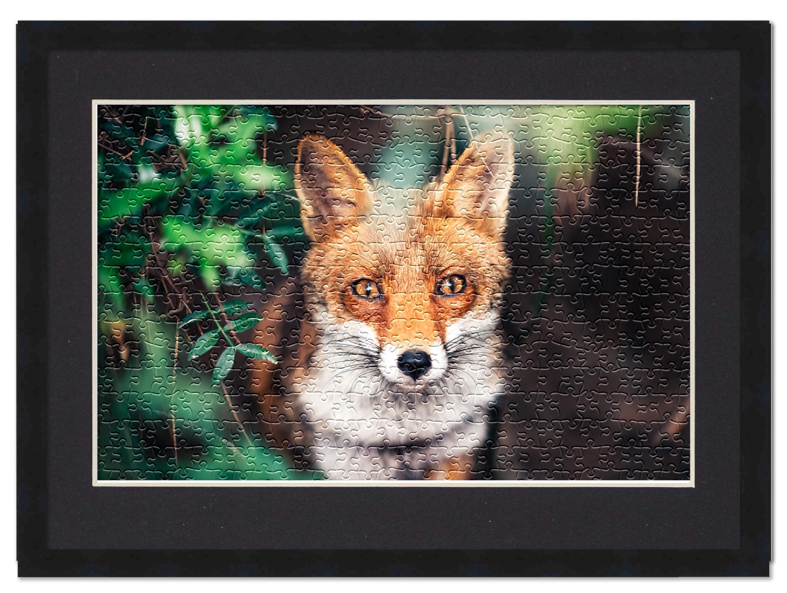 19.25x28 Jigsaw Puzzle Frame Kit with Puzzle Glue Sheets, Black Wood Frame & Mat, UV Acrylic - Complete Display Solution for Home Decor, Office or Gift Giving