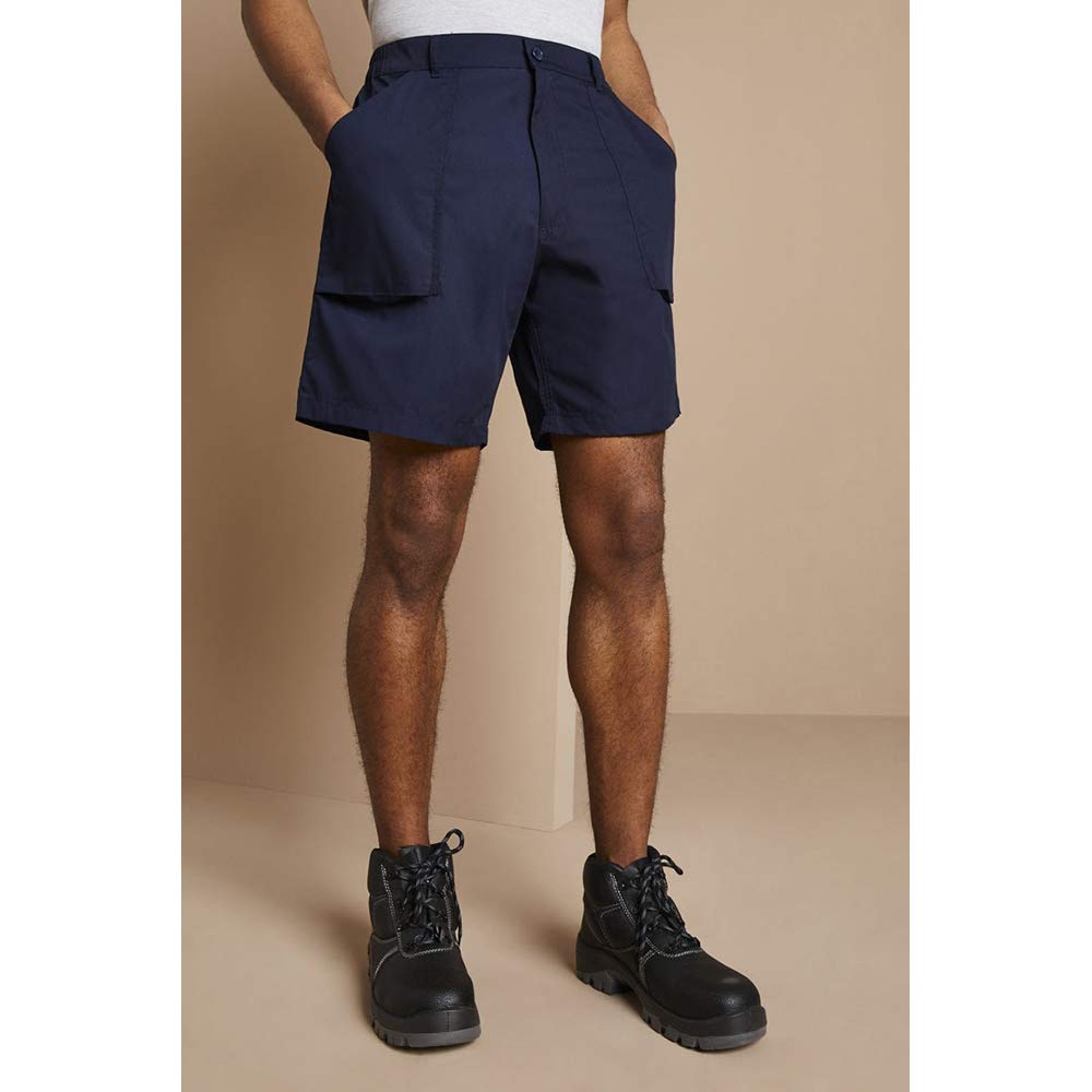 Men's 34 Inch Quick-Dry Action Shorts - Navy Blue - Lightweight & Comfortable for Running, Hiking, Gym & Outdoor Activities
