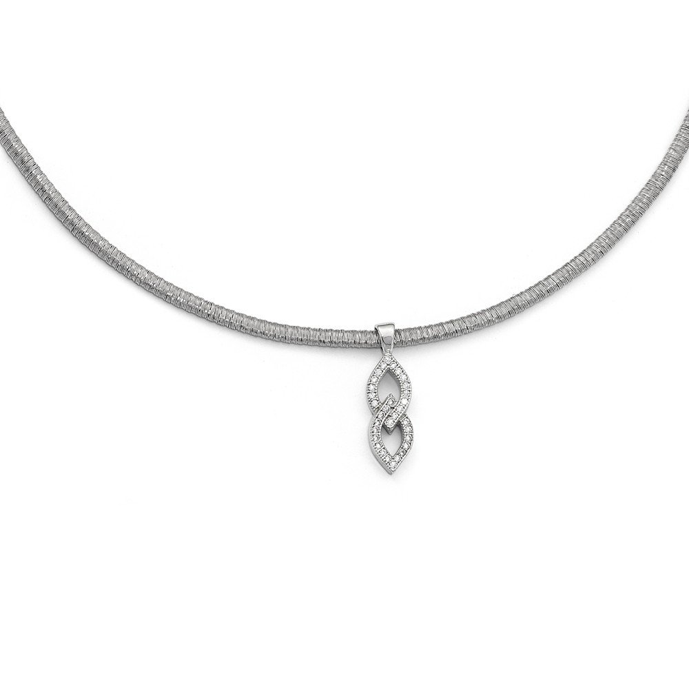 925 Sterling Silver CZ Cubic Zirconia 2 Inch Extension Pendant Necklace with Lobster Clasp - Elegant Layering Chain for Women, Gift for Her, Birthday, Anniversary, Valentine's Day Jewelry
