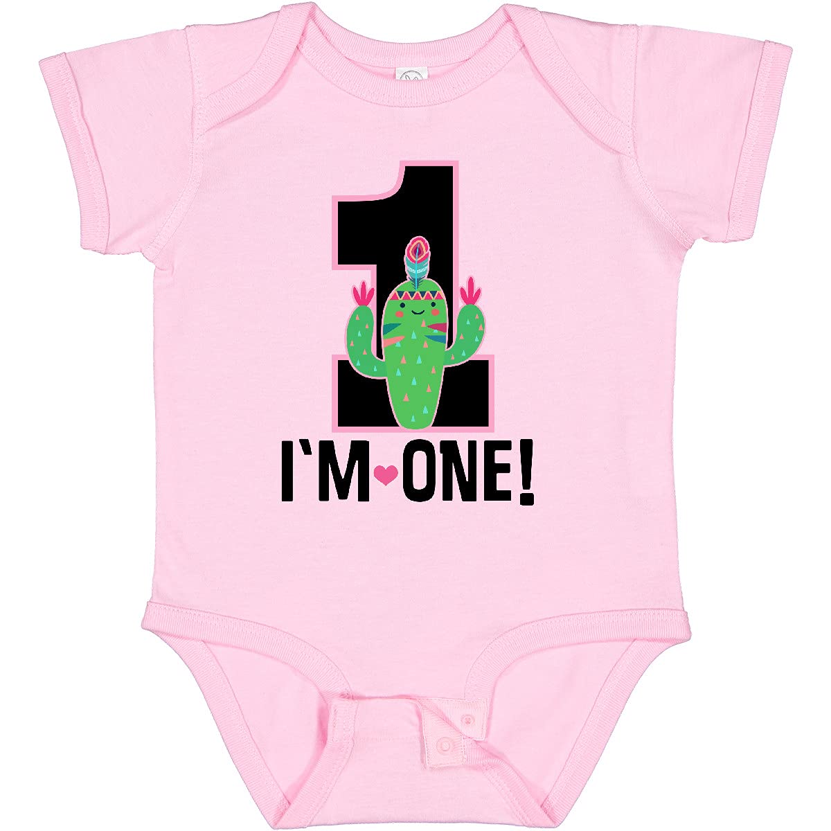 Inktastic 1st Birthday Cactus Baby Bodysuit - Adorable Cactus Design for 1 Year Old Girls - Perfect for Birthday Parties, Photo Shoots & Special Occasions