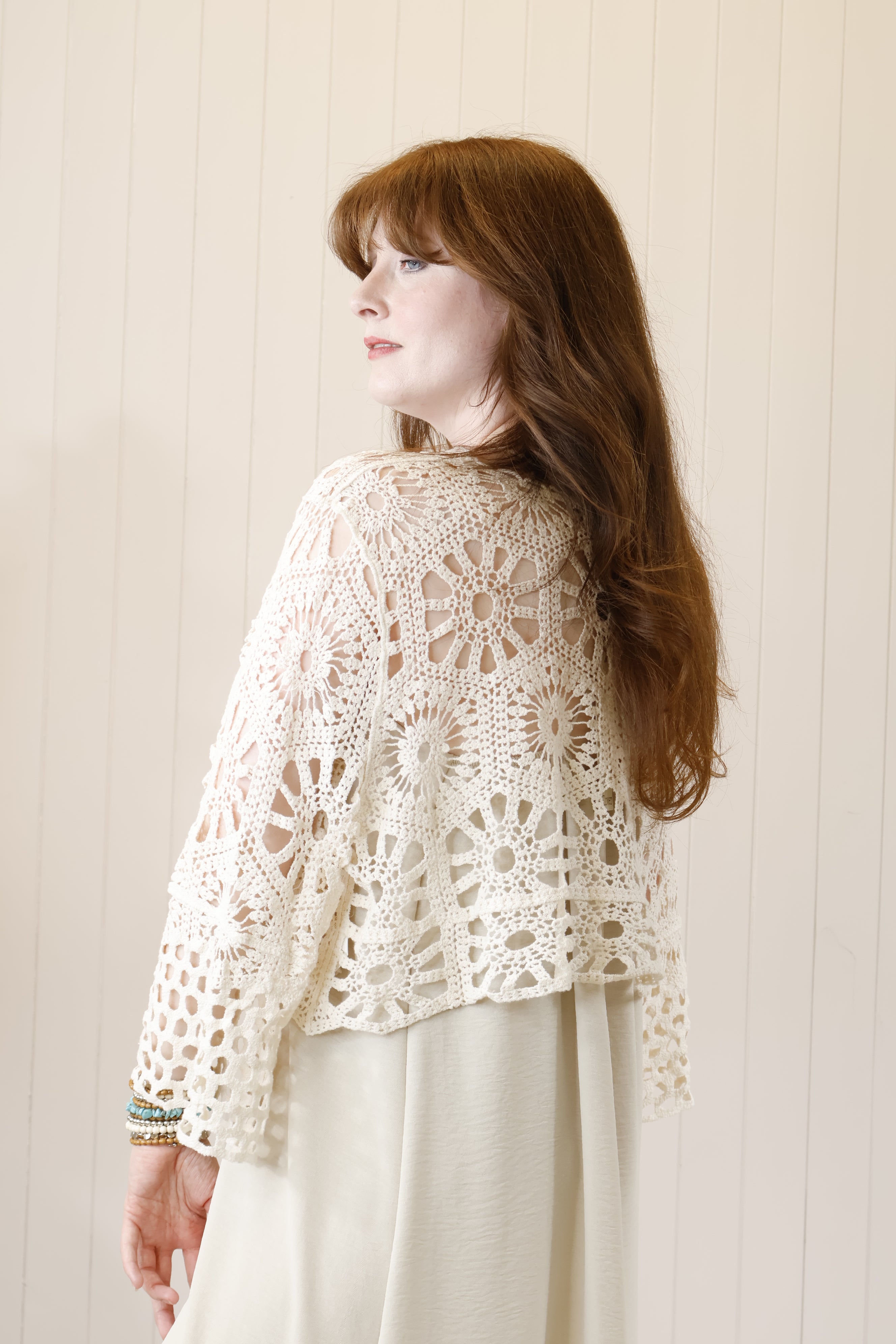 Elegant Long Sleeve Crochet Cardigan for Women - Boho Chic Lace Knit Sweater | Perfect for Fall Fashion, Date Nights & Cozy Layering